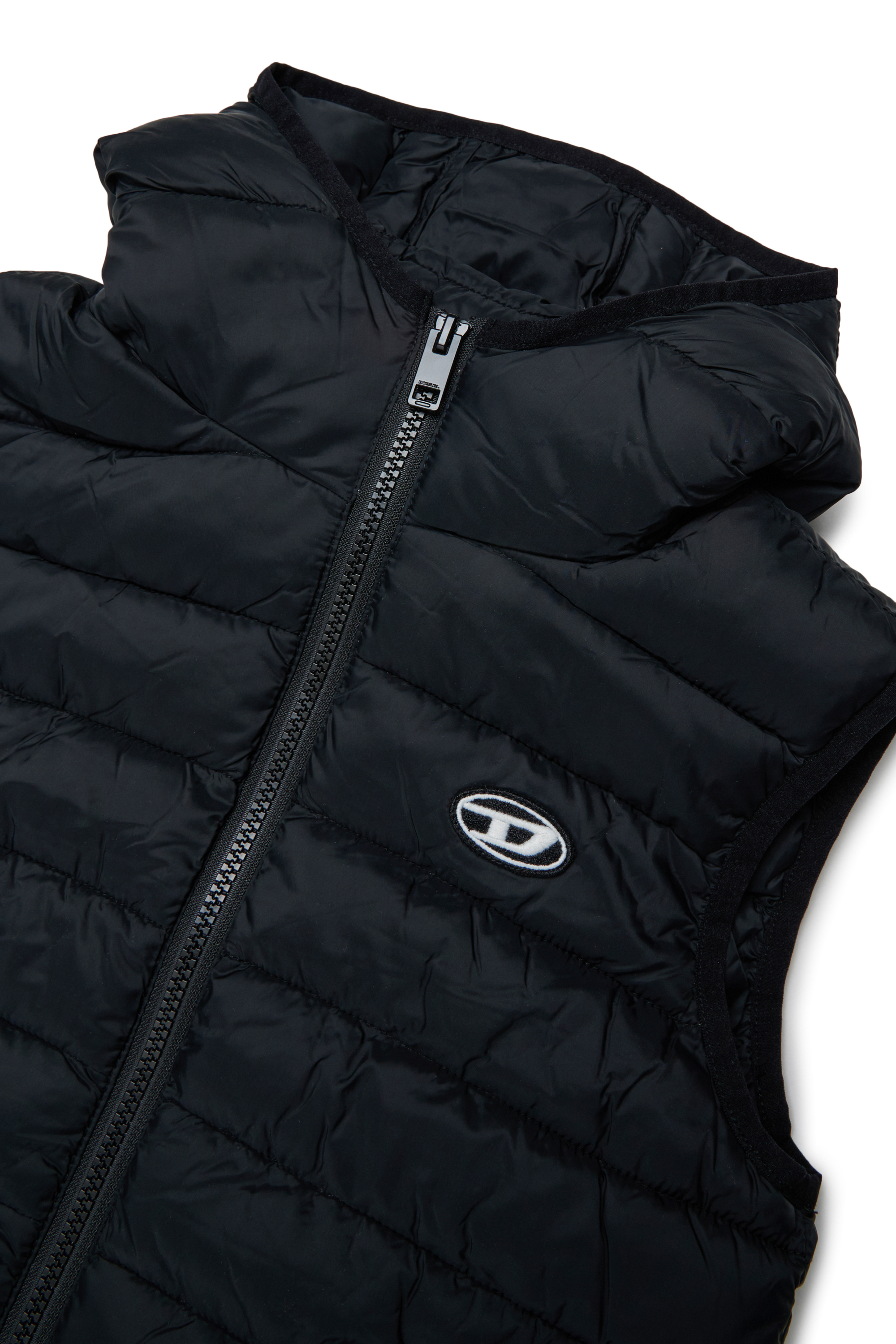 Diesel - JTEMPLY, Gilet imbottito in nylon con cappuccio Unisex in Nero - 3