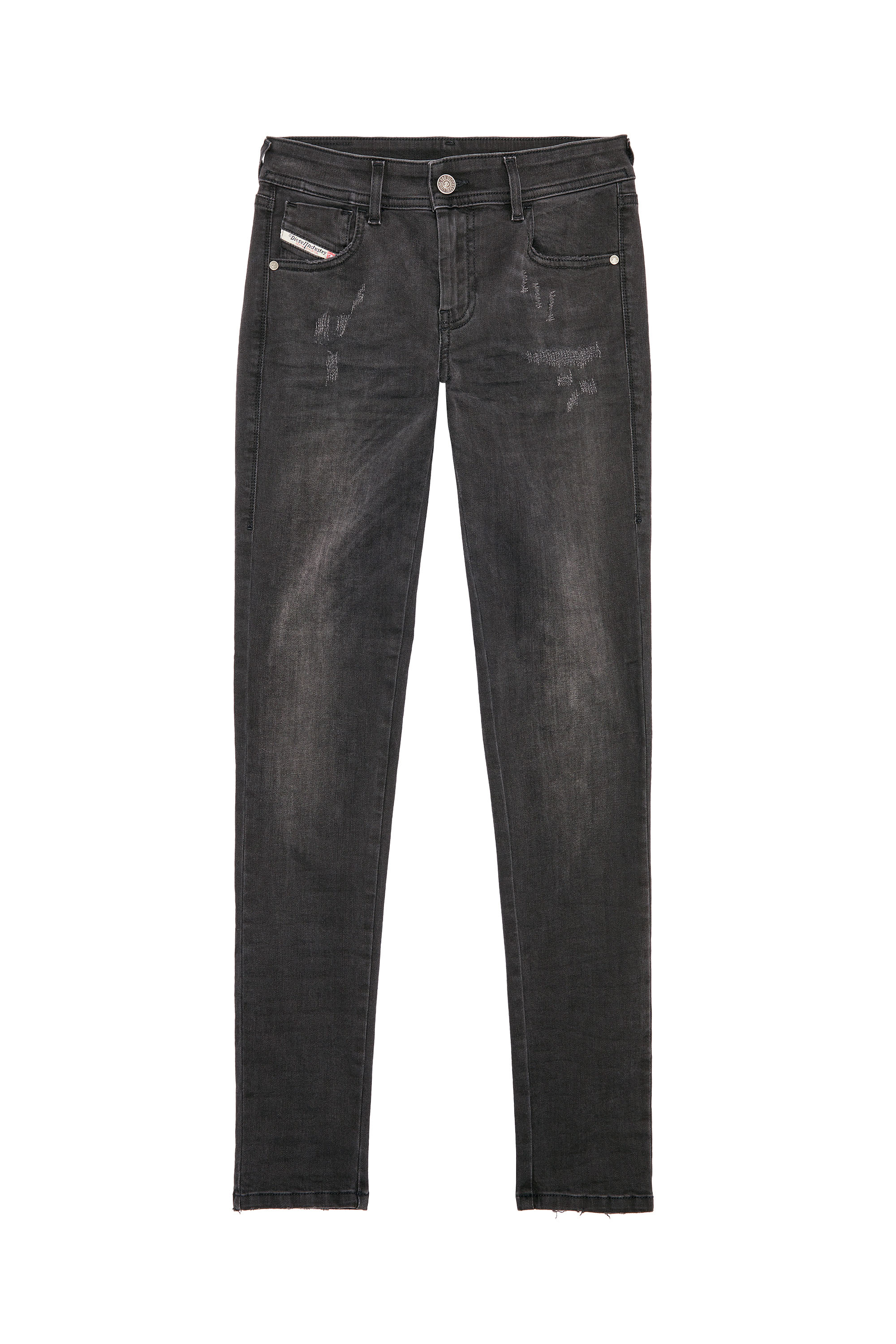 Diesel - 2018 Slandy low E69SB Super skinny Jeans, Nero/Grigio scuro - Image 5
