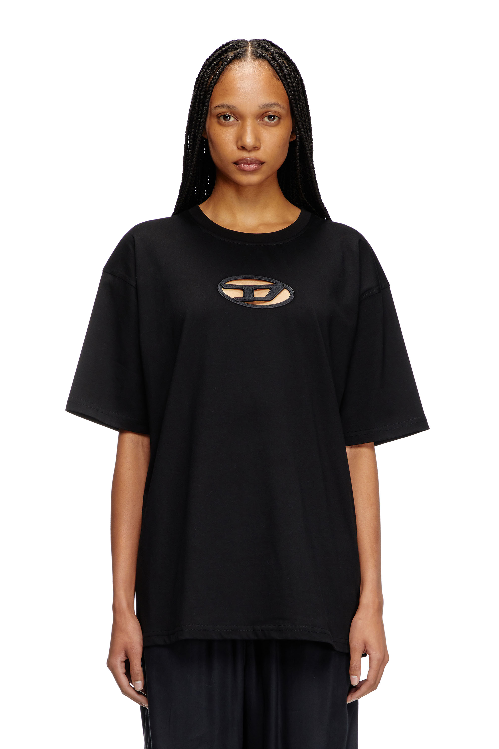 Diesel - T-BOXT-OD, T-shirt con ricamo Oval D Unisex in Nero - 4