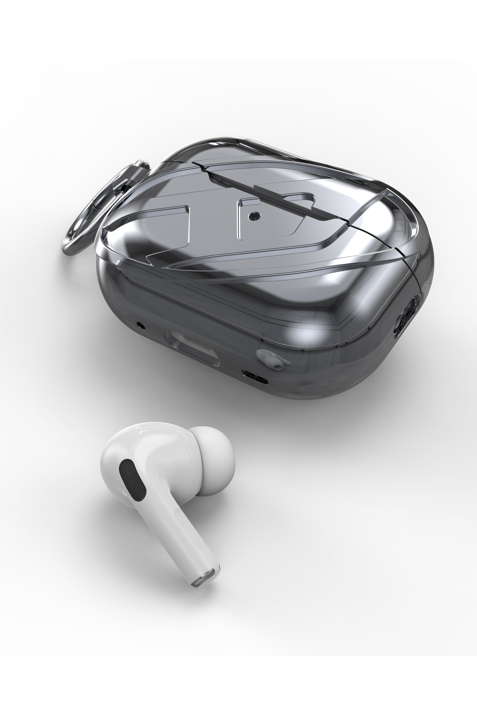 Diesel - 60274 MOULDED CASE, Custodia AirPods AirPods Pro / Pro 2 Unisex in Grigio - 4