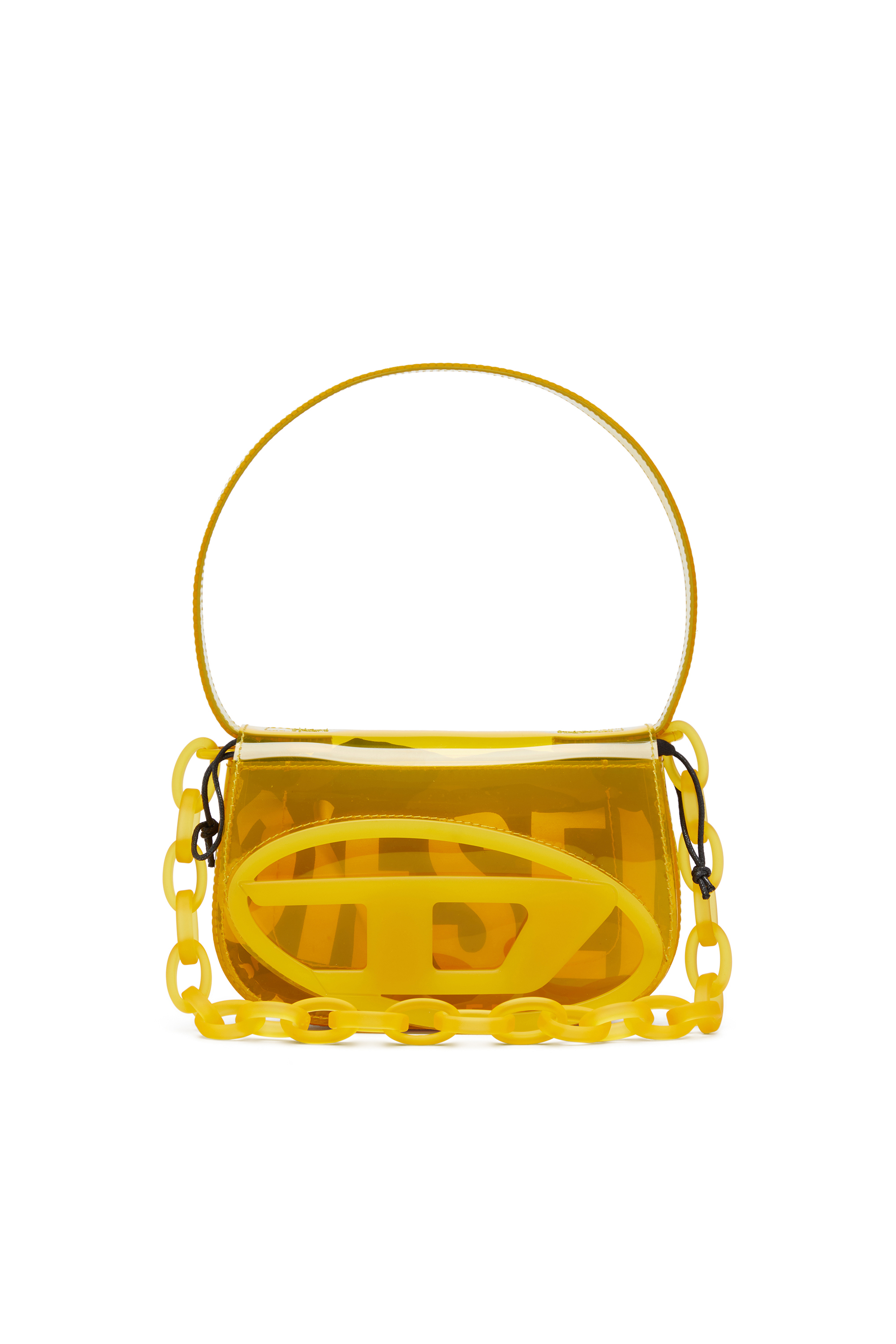 Diesel - 1DR, 1DR-Iconica borsa a spalla in TPU trasparente Donna in Giallo - 1