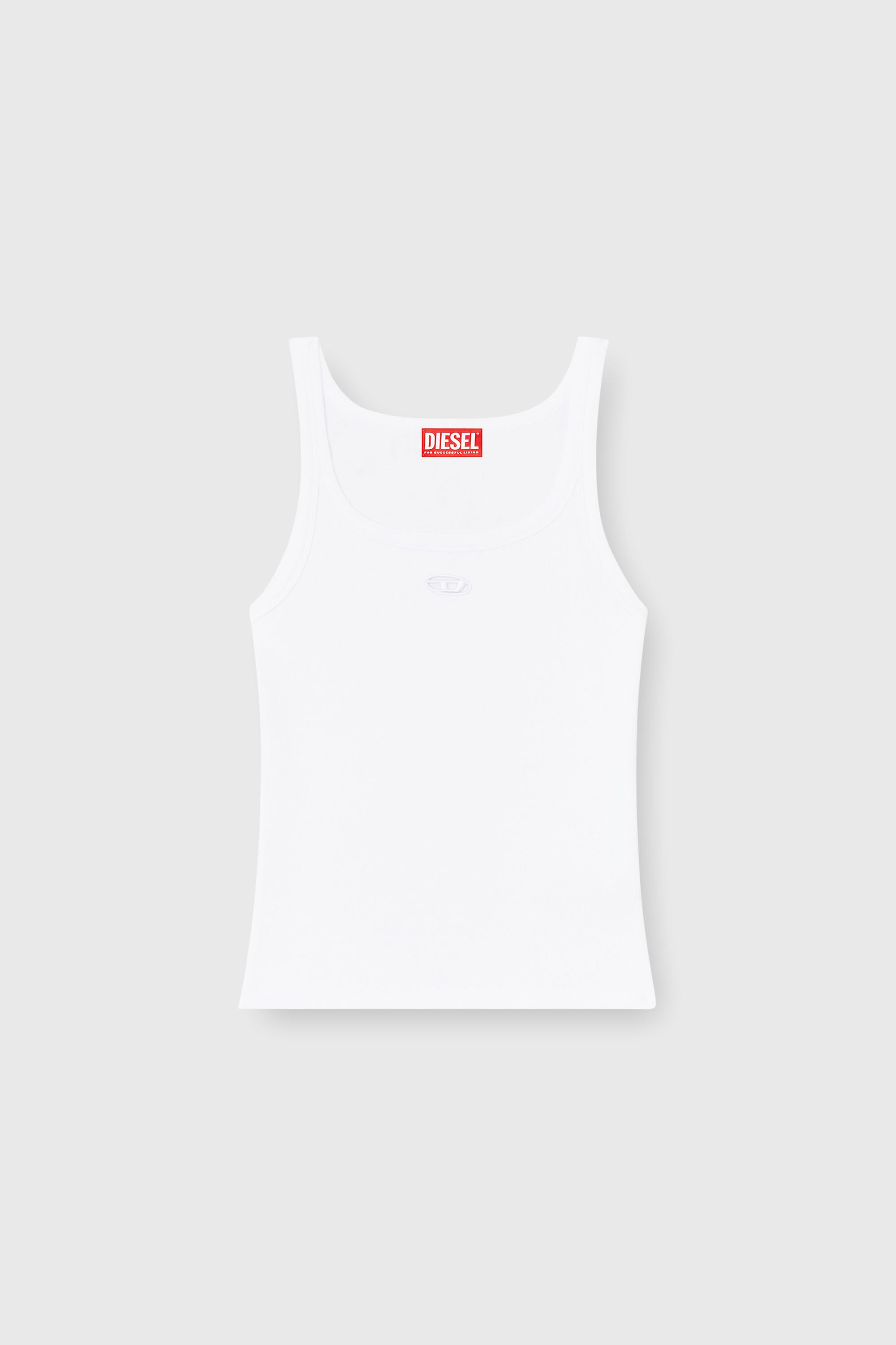 Diesel - T-WIFE-OD, Canotta slim con Oval D tagliato al laser Donna in Bianco - 2