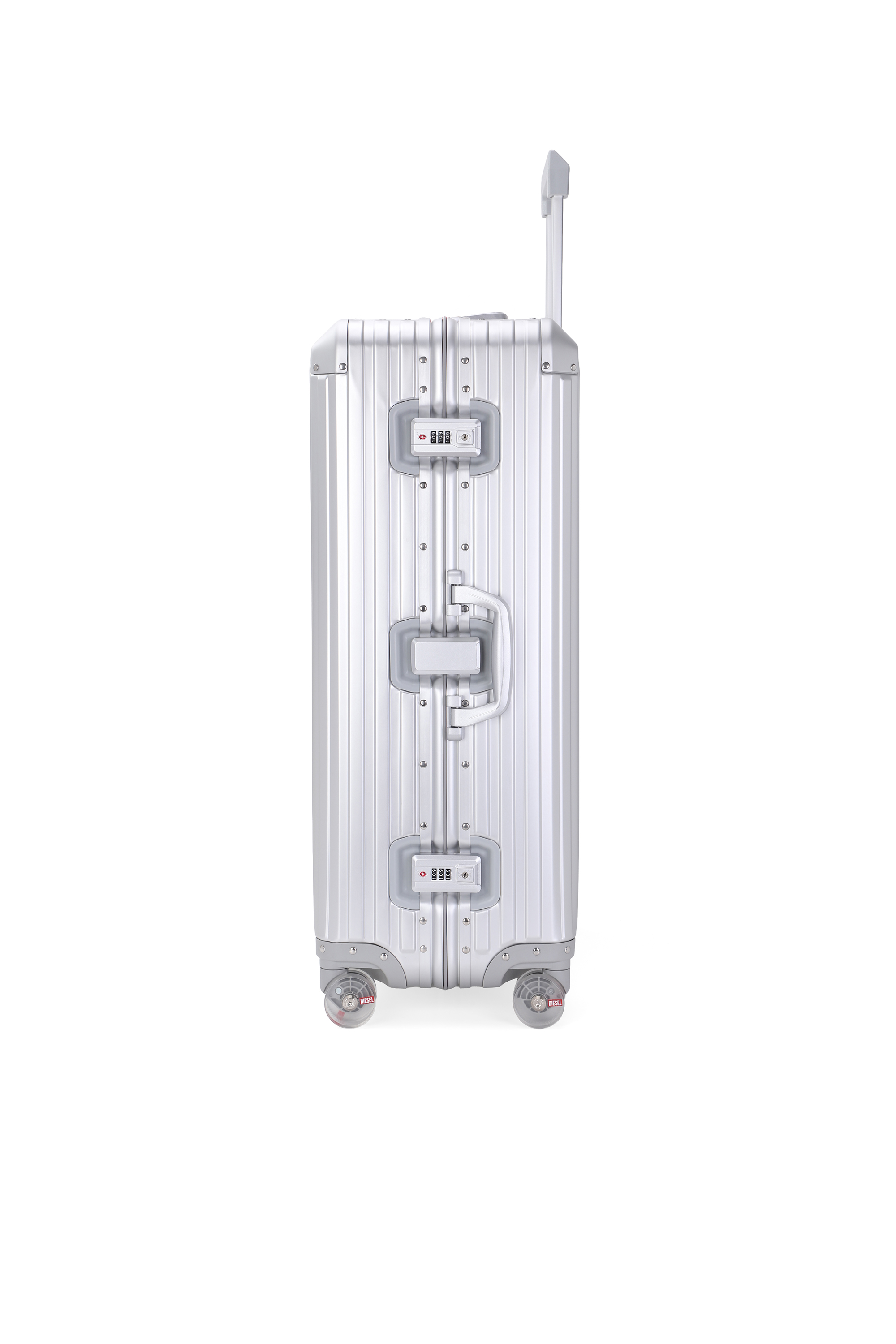 Diesel - DIESEL ALUMINUM TROLLEY- DSL002, Valigia in alluminio taglia L Unisex in Argento - 4