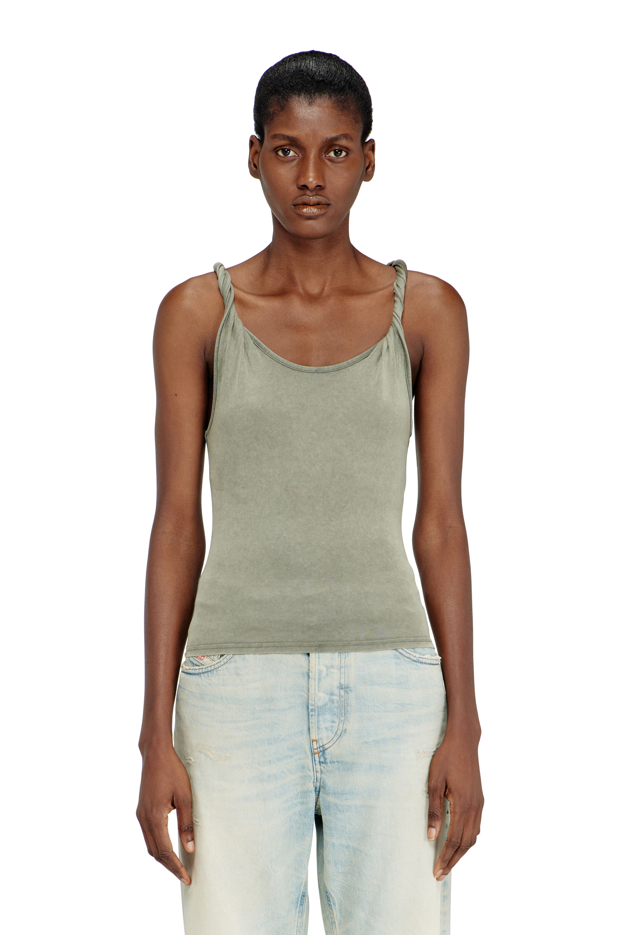 Diesel - T-TWY-S1, Tank top con spalline avvitate Donna in Verde - 3