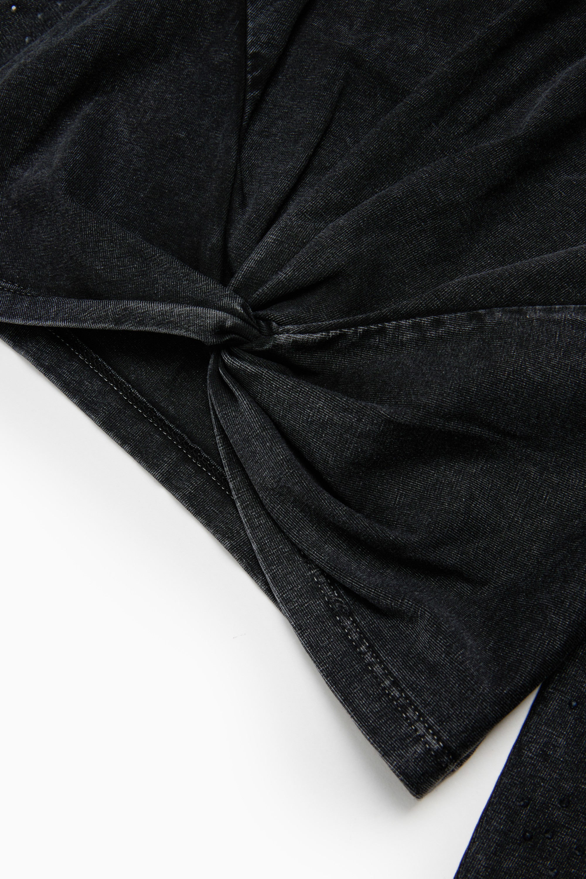 Diesel - TKNOT, Top con orlo twist e strass Donna in Nero - 4