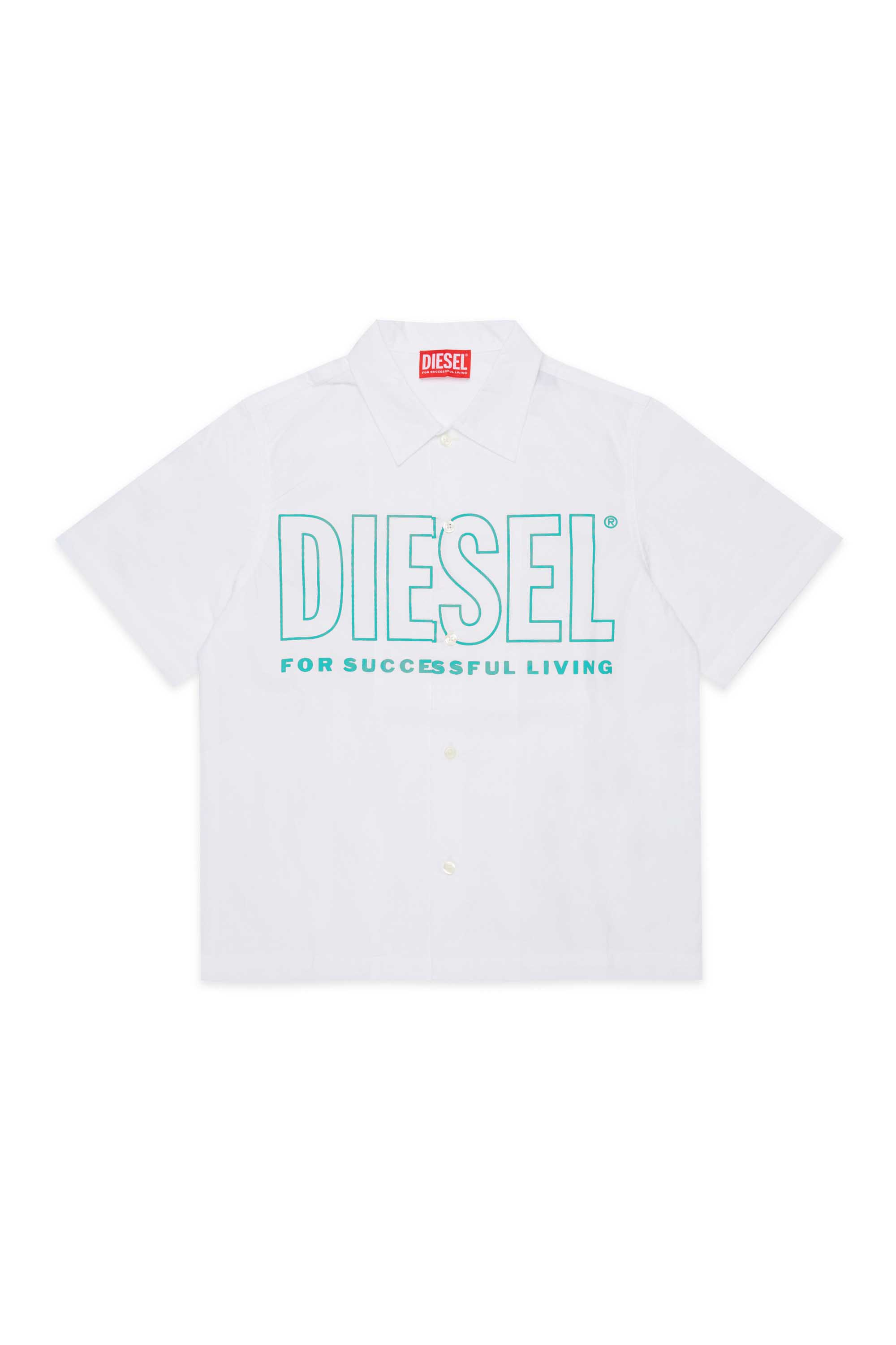 Diesel - MCDRID, Camicia in cotone a maniche corte Uomo in Bianco - 1