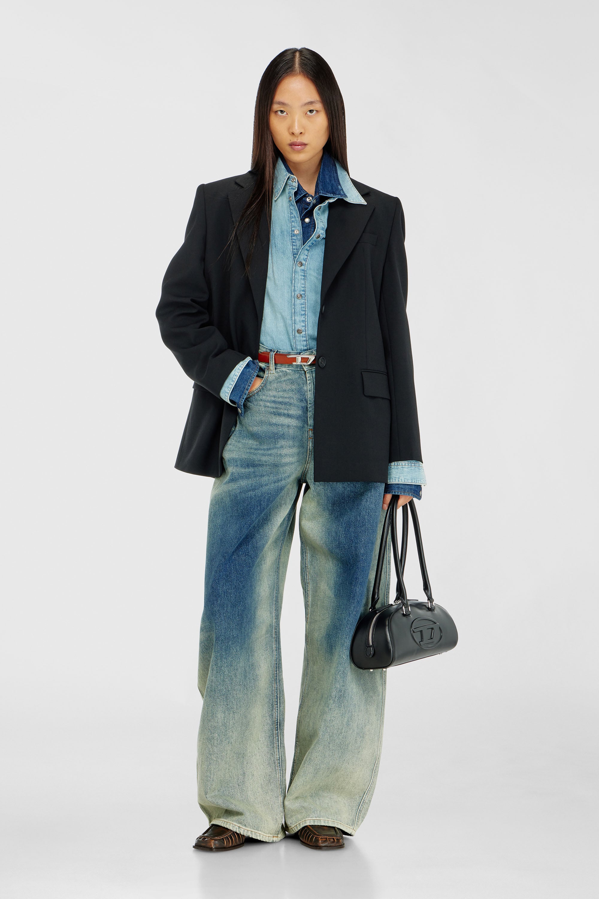 Diesel - Relaxed Jeans 1987 D-Khelz 007EF Donna, Blu medio - Image 1