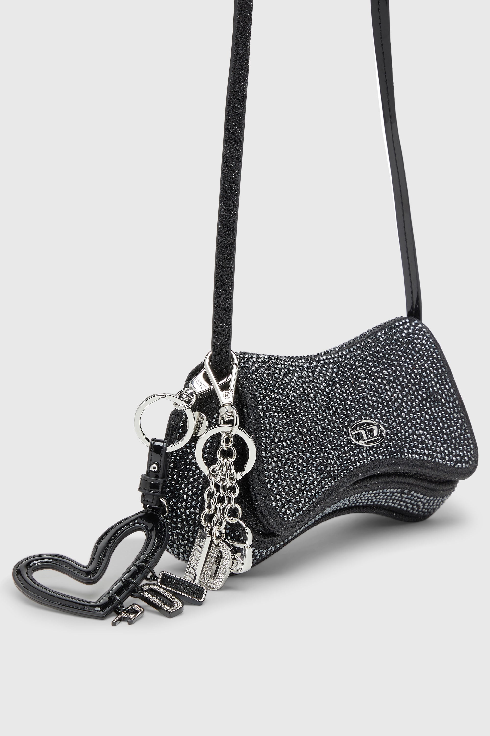 Diesel - MULTI II, Woman's Heart charm with glossy finish in Black - 2