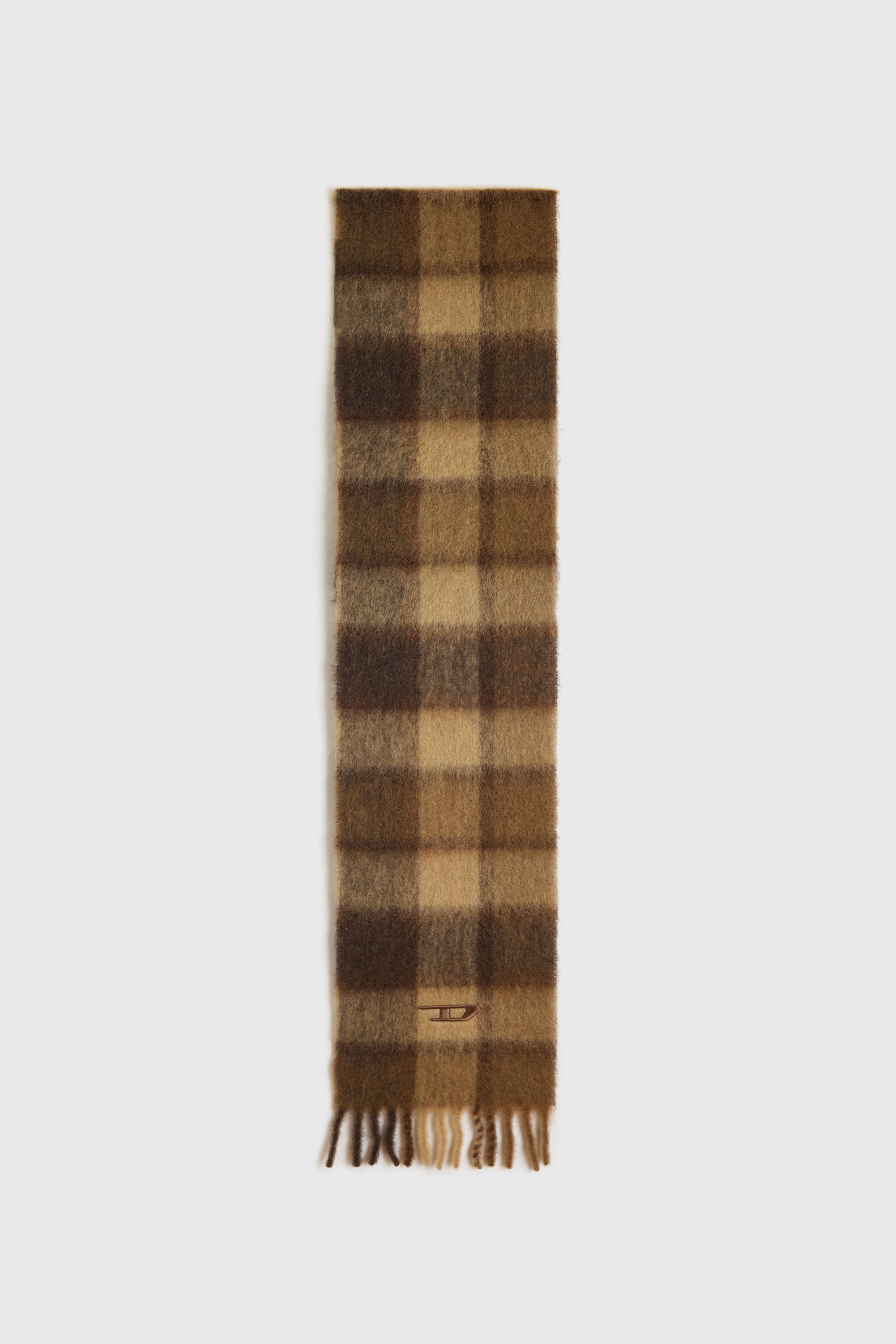 Diesel - S-IPON, Sciarpa a quadri in alpaca e mohair blend Unisex in Marrone - 2