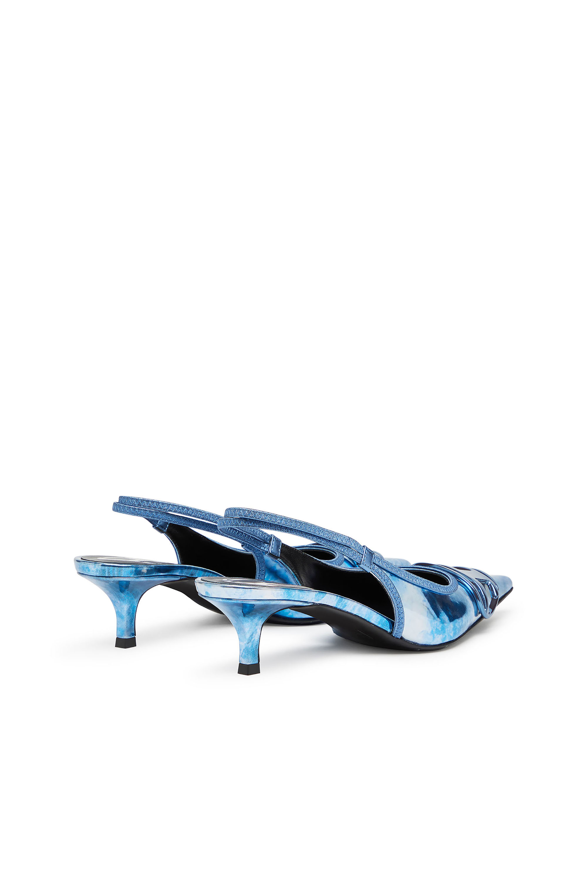 Diesel - D-VENUS SB 40, Pump slingback metallizzate bicolore Donna in Blu - 3