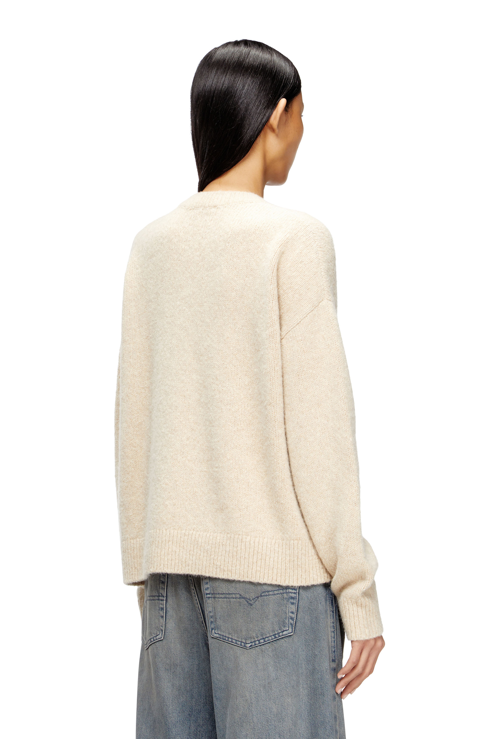 Diesel - M-AREETA, Maglia in misto lana e alpaca Donna in Beige - 4