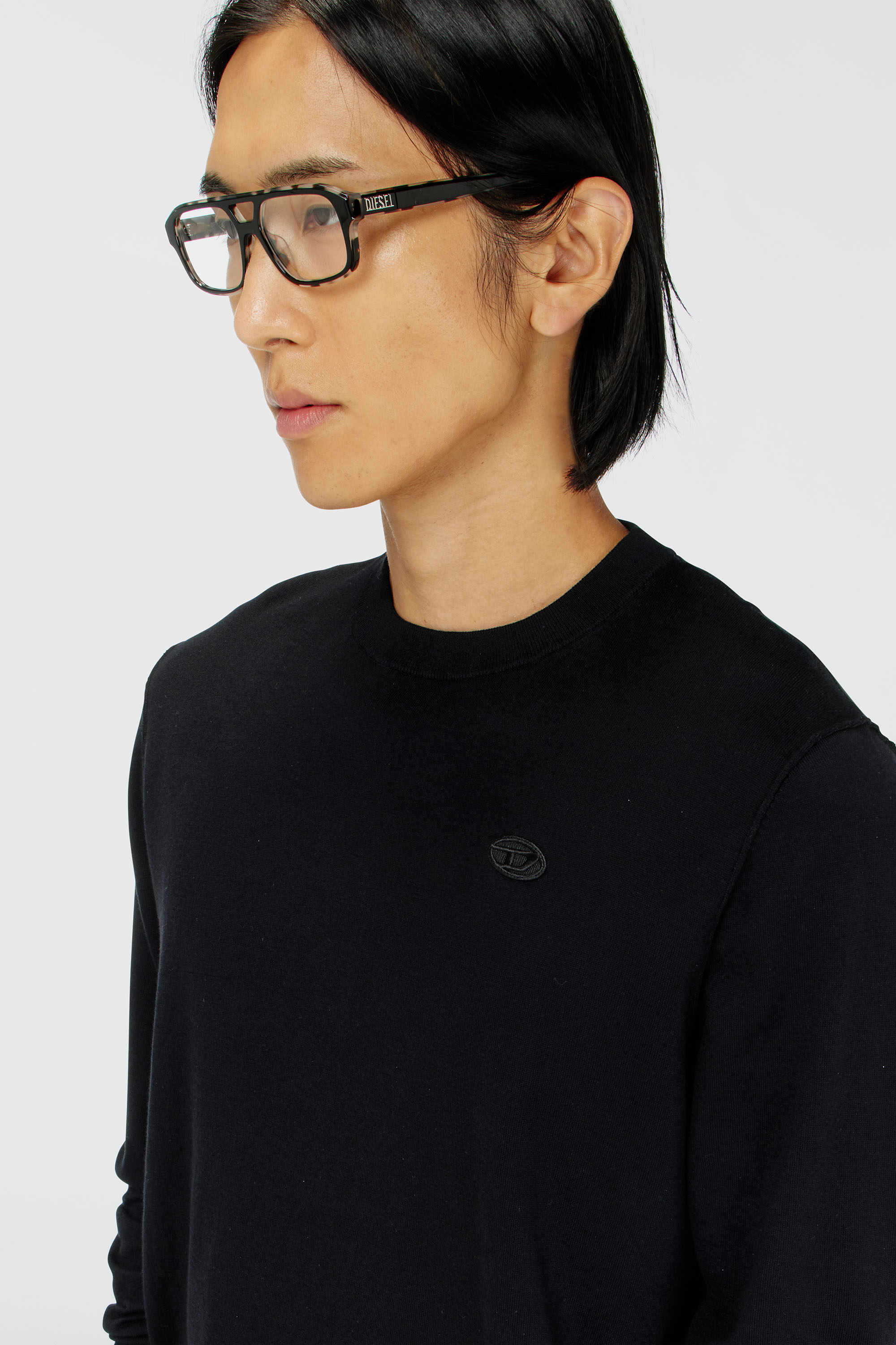 Diesel - K-FREEX-TAG-T92, Maglia in cotone con logo tono su tono Uomo in Nero - 5