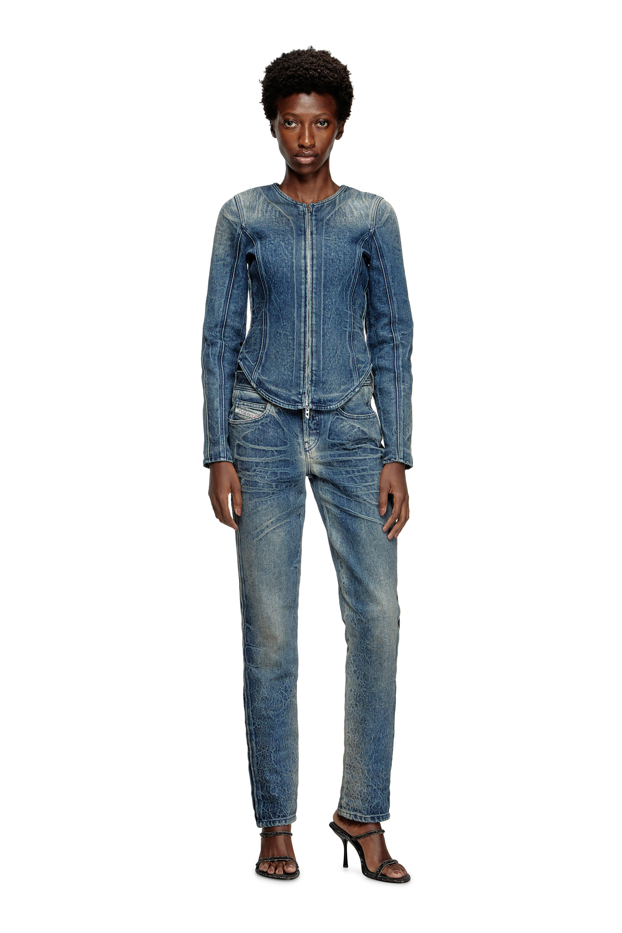 Diesel - Regular Jeans D-Noli 007BG Donna, Blu Scuro - Image 2