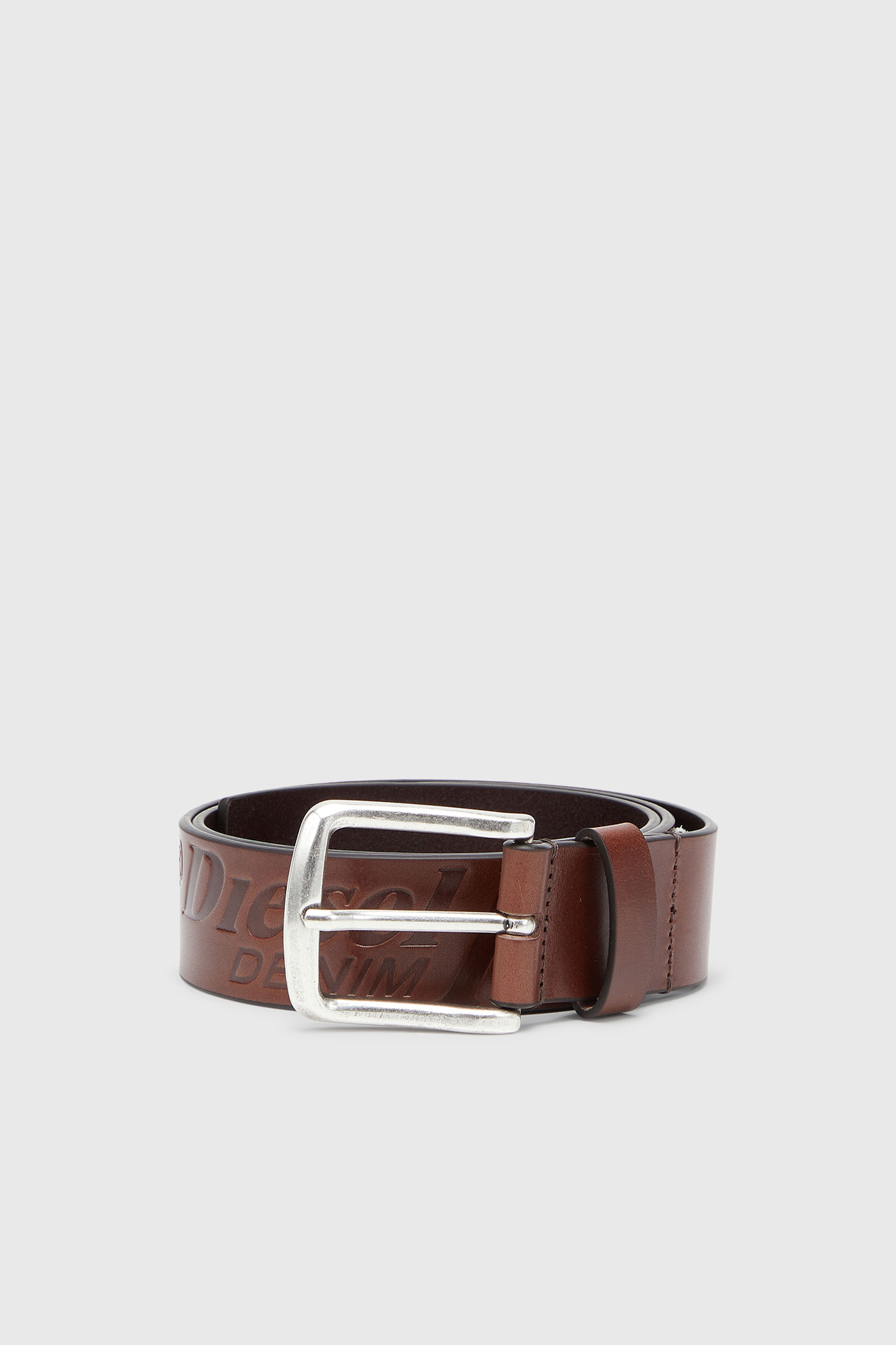 Diesel - B-FLAG-D EMBOSSED, Cintura 4 cm in pelle da con logo inciso Uomo in Marrone - 1