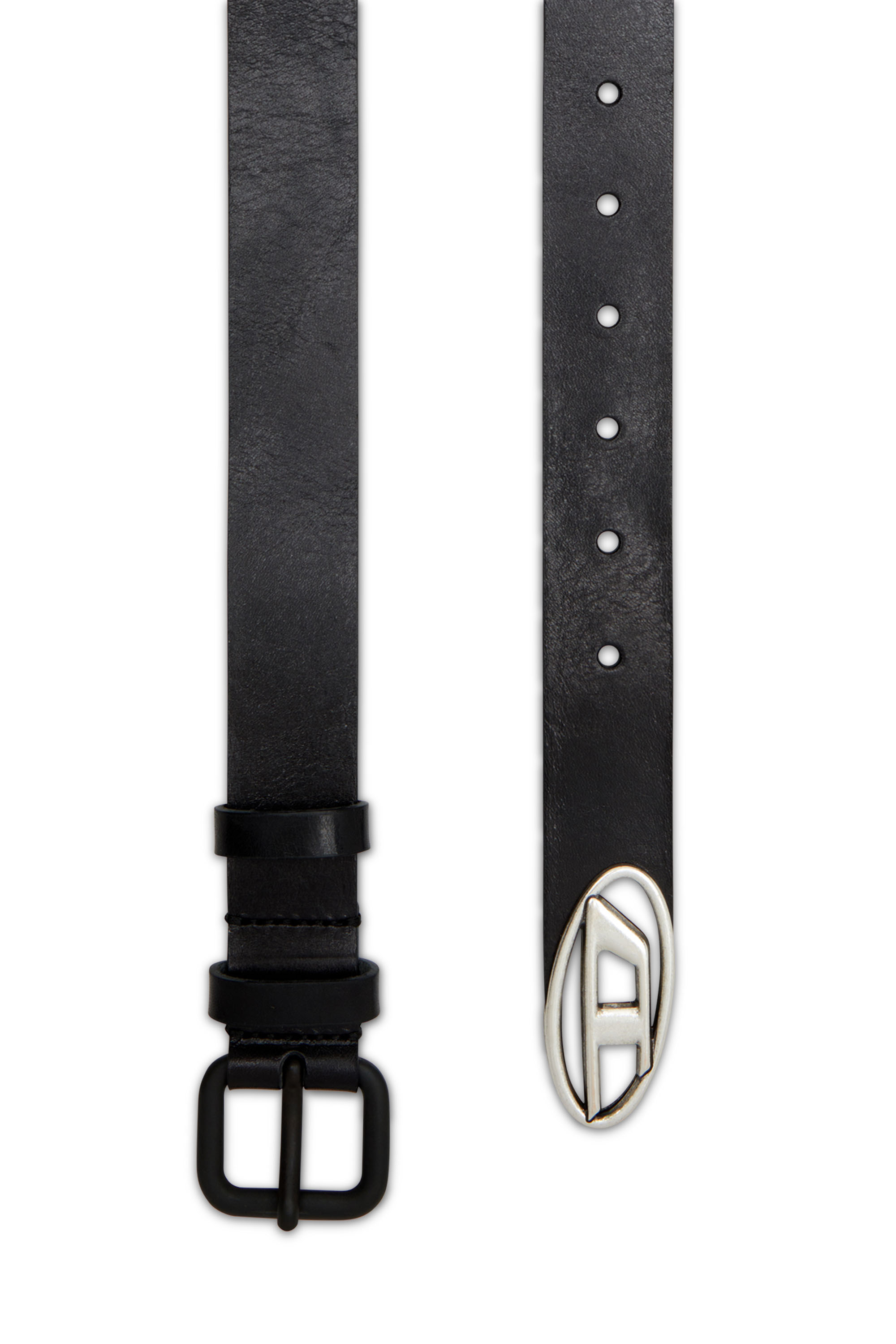 Diesel - B-INLAY, Cintura in pelle con logo oval D Unisex in Nero - 2