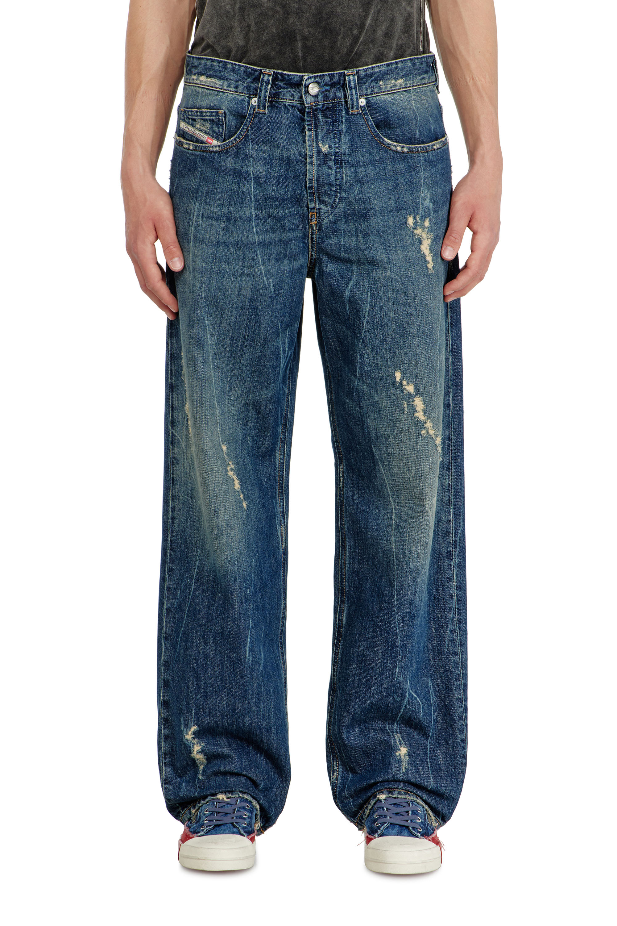 Diesel - Relaxed Jeans 2001 D-Macro 09Q28 Uomo, Blu medio - Image 4
