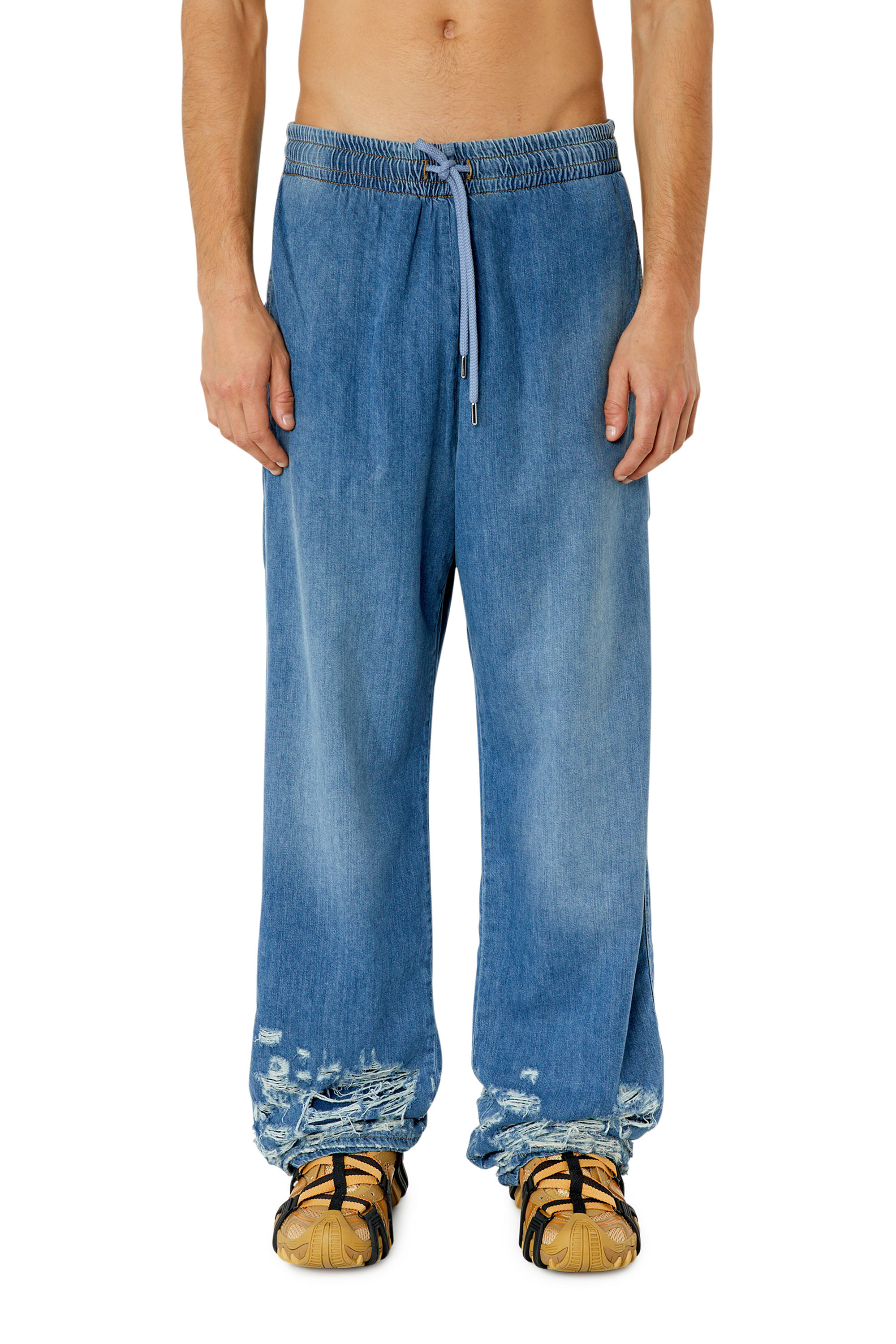 Diesel - D-Martian 0EMAF Straight Jeans, Blu Chiaro - Image 1