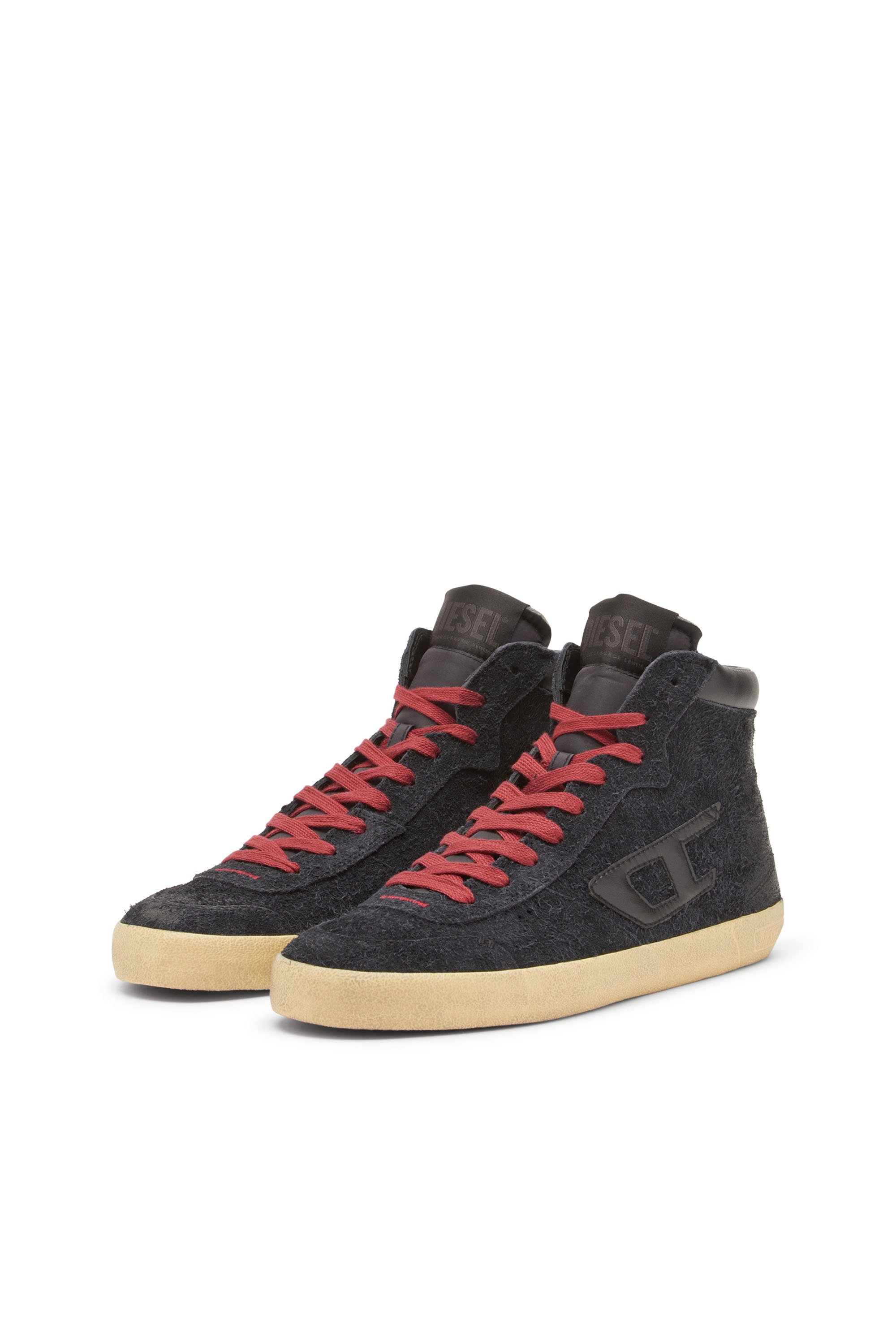 Diesel - S-LEROJI MID, S-Leroji-Sneaker high-top in suede effetto pelo Uomo in Nero - 9