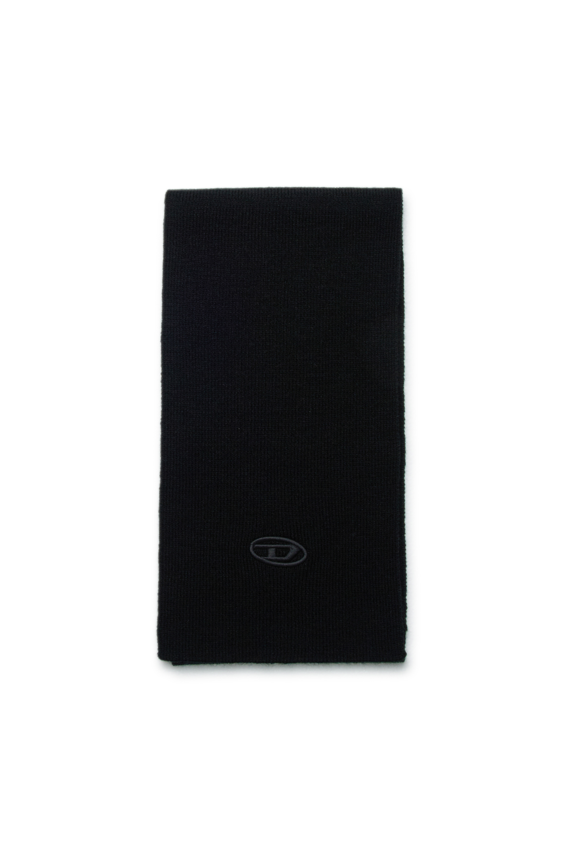 Diesel - RKCODERSCARF, Unisex's Wool blend scarf with logo in Black - 1