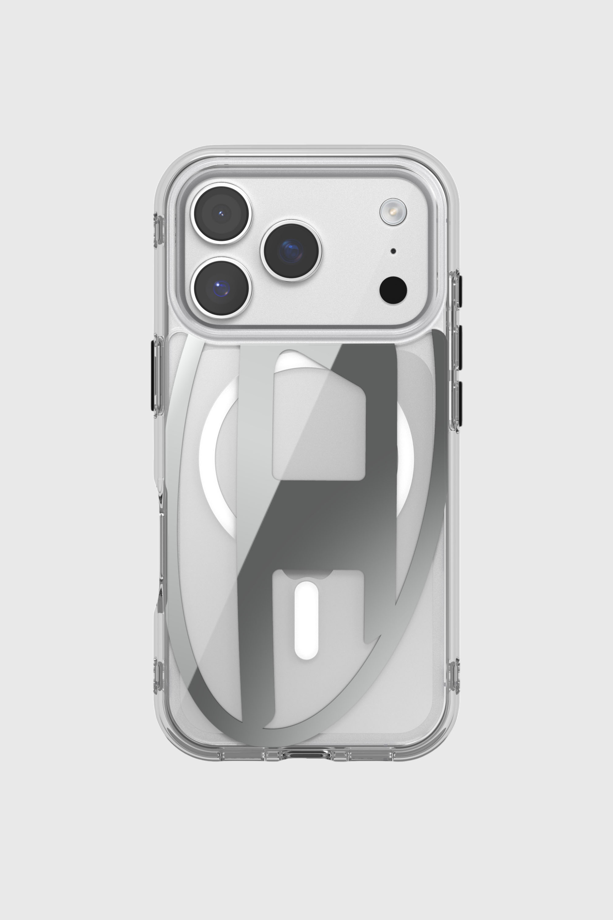 Diesel - 60413 AOP CASE, Custodia Oval D Metallic con Magsafe per iPhone 17 Pro Unisex in Grigio - 2