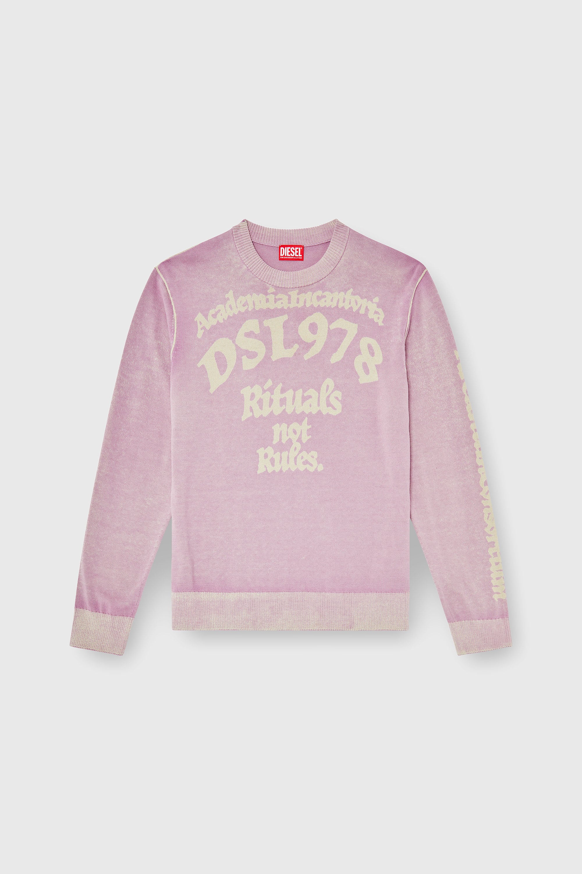 Diesel - K-LAUTI, Maglia in cotone lavorato con slogan Uomo in Viola - 2