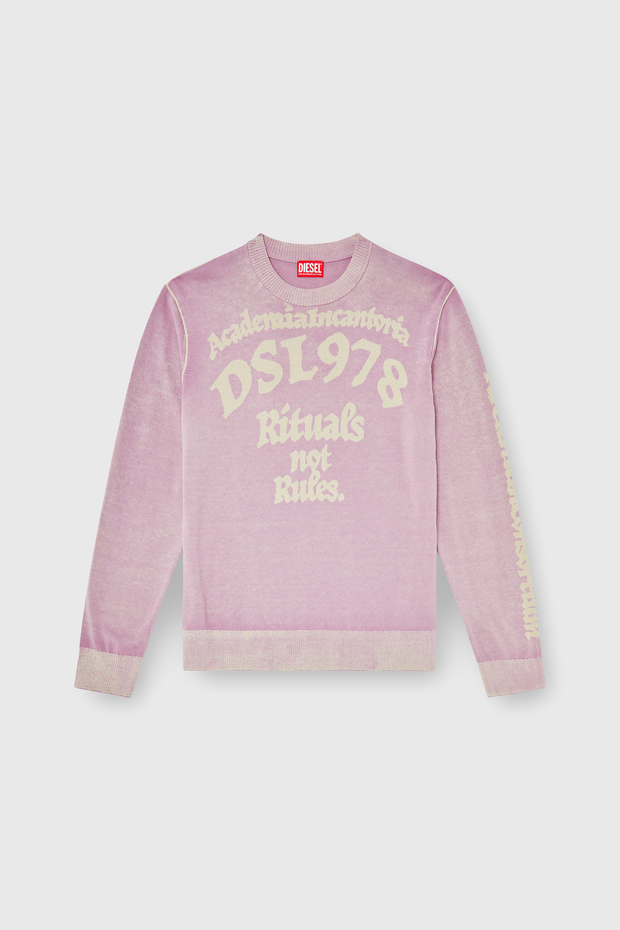 Diesel - K-LAUTI, Maglia in cotone lavorato con slogan Uomo in Viola - 2