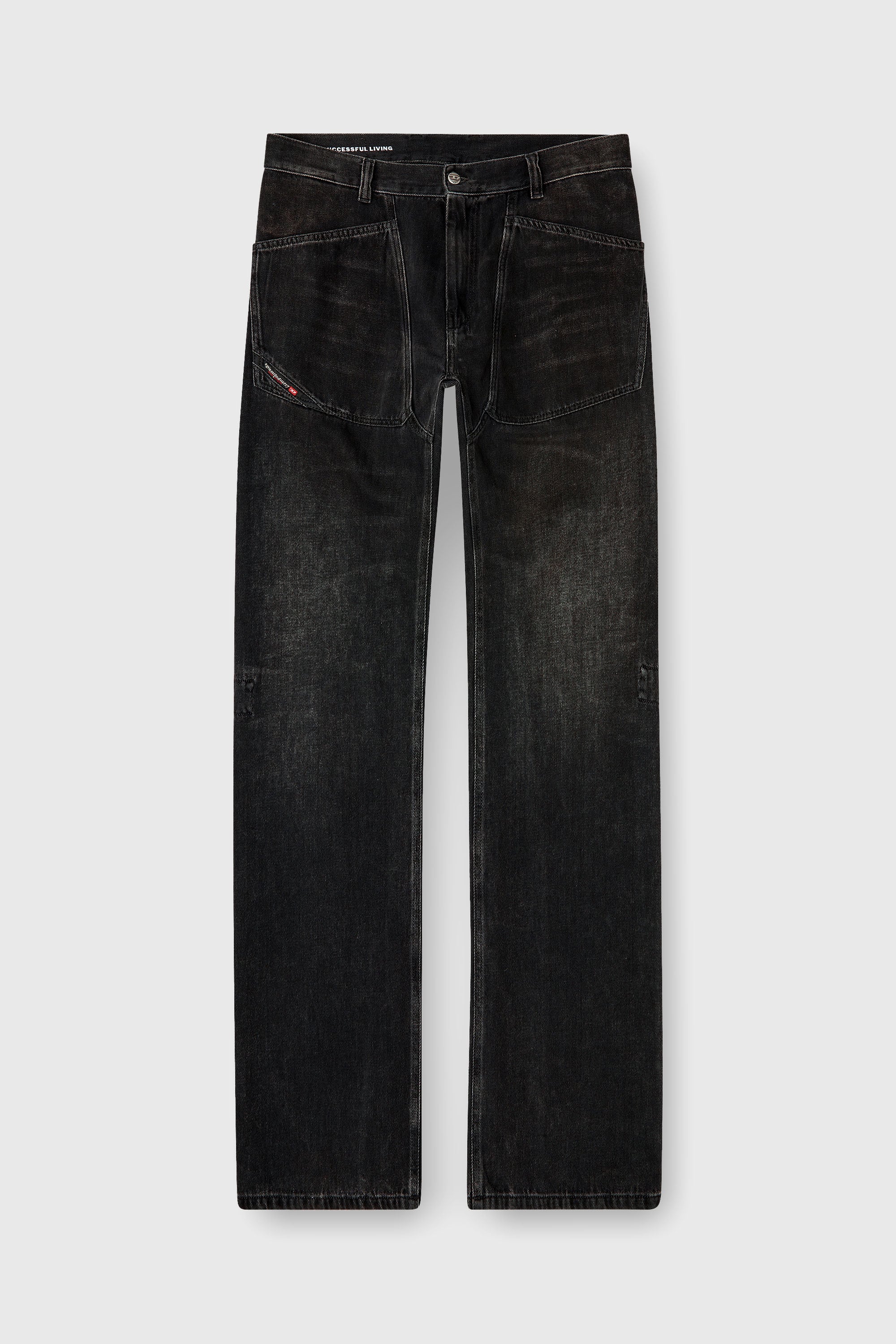 Diesel - Relaxed Jeans D-Zeta 09J96 Uomo, Nero/Grigio scuro - Image 2