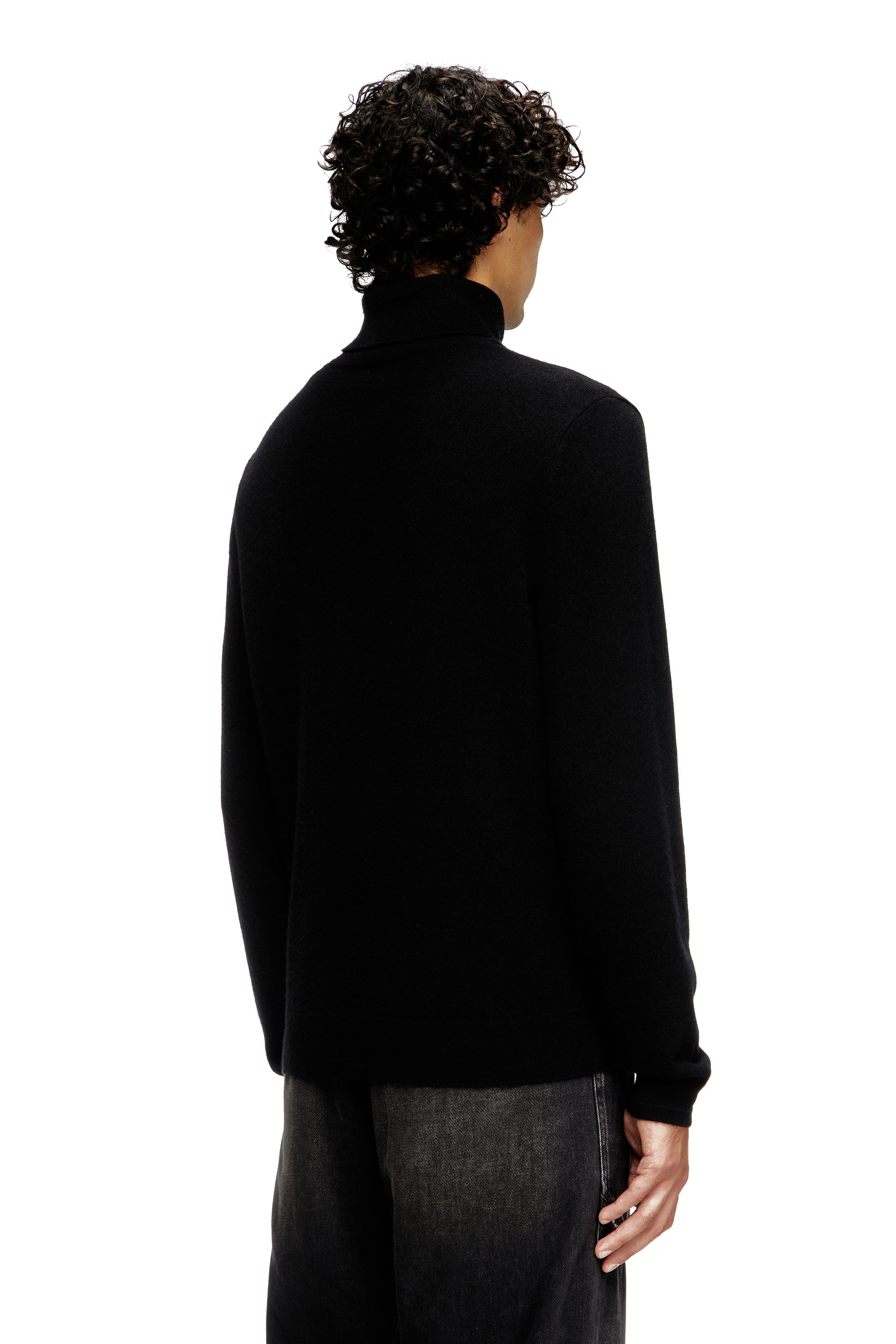 Diesel - K-VIERI-TN, Maglia dolcevita in lana e cotone Uomo in Nero - 4