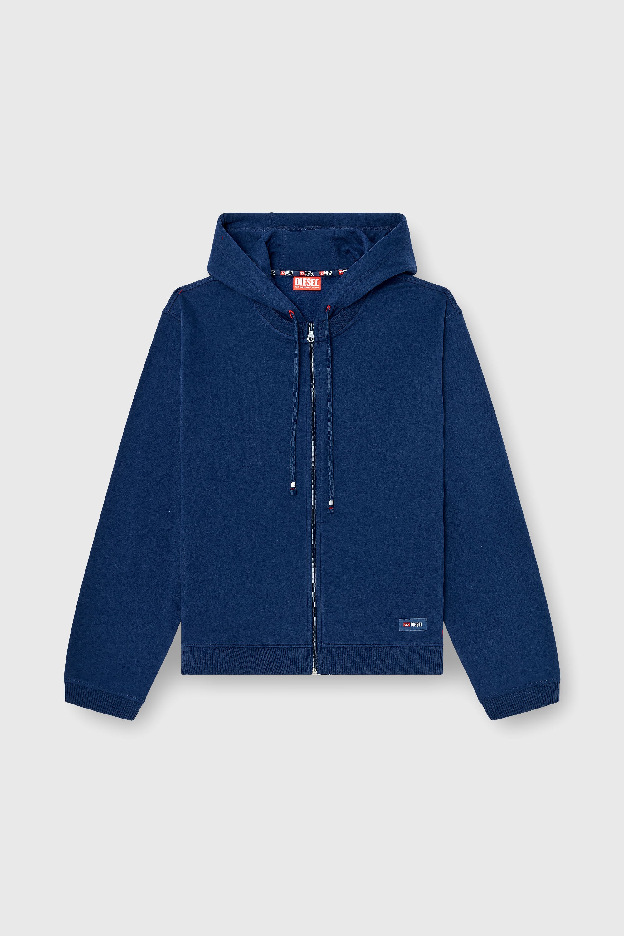 Diesel - JOY-D-CORE, Felpa con cappuccio in misto cotone smerigliato Uomo in Blu - 2