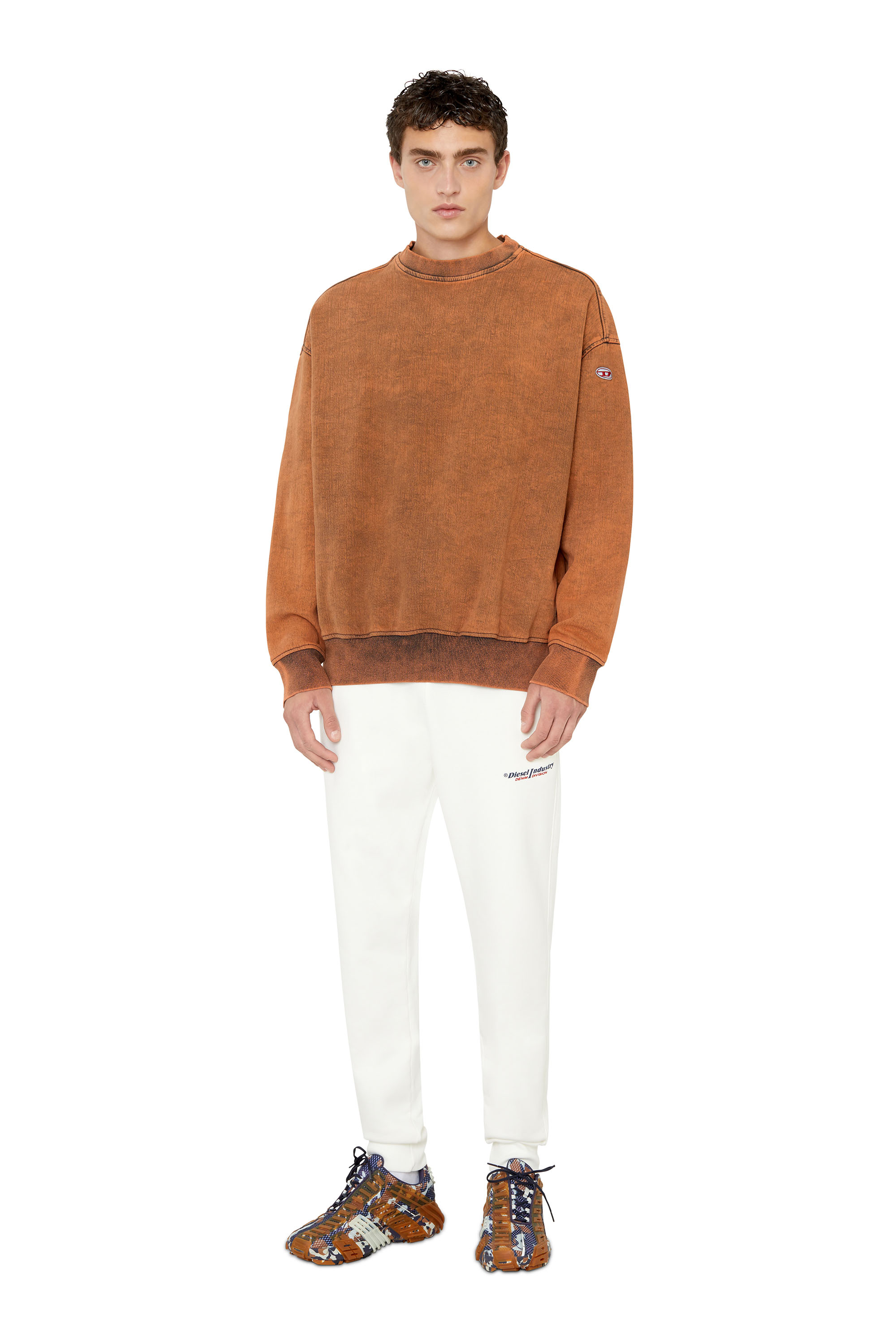 Diesel - D-KRIB TRACK DENIM SWEATSHIRT, Arancione - Image 2