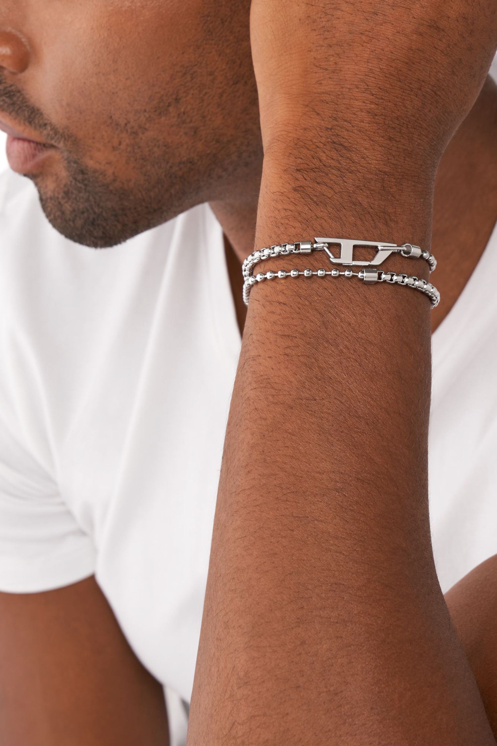 Diesel - DX1473, Bracciale a catena in acciaio inossidabile Unisex in Argento - 3