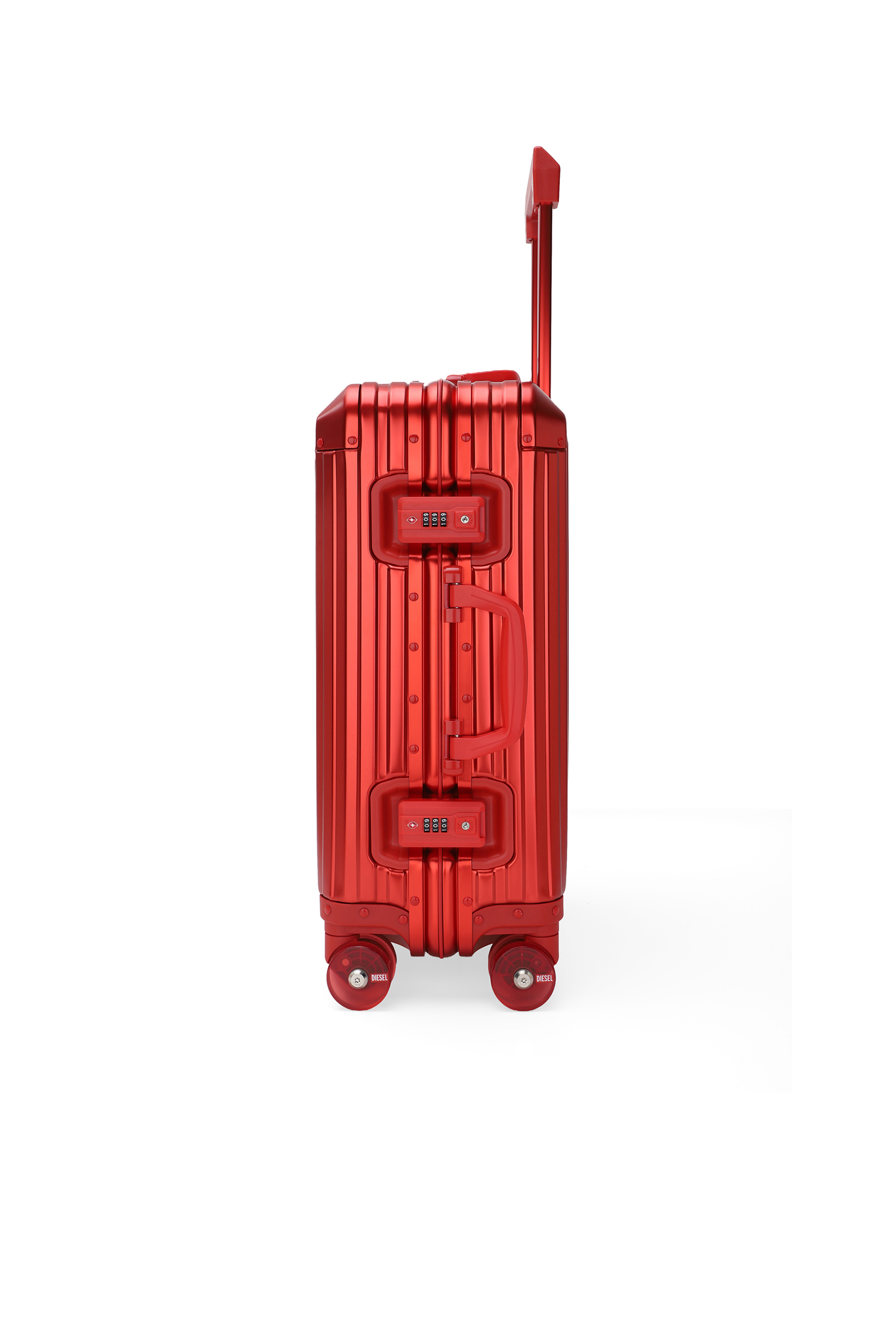 Diesel - DIESEL ALUMINUM TROLLEY- DSL002, Valigia in alluminio taglia S Unisex in Rosso - 4