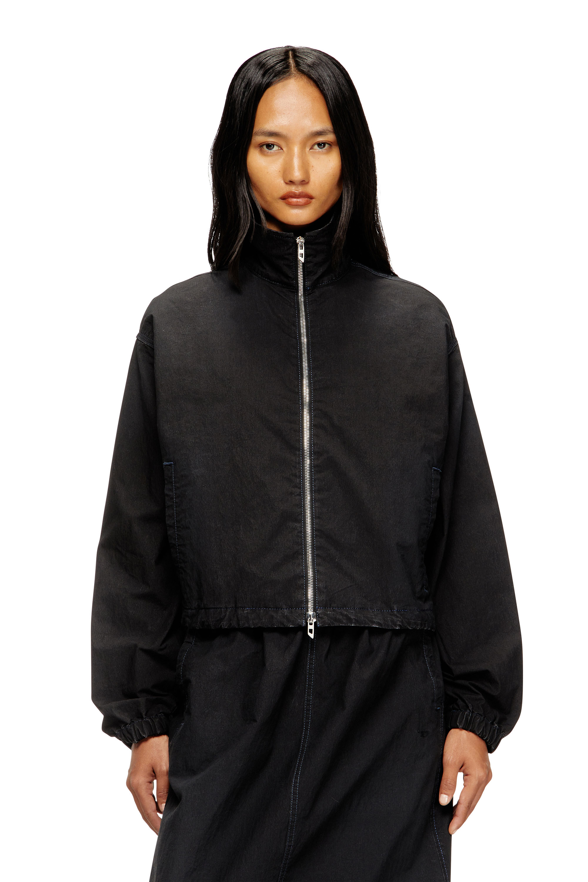 Diesel - DE-SANDERZ JOGG, Giacca a collo alto in JoggJeans tecnico Donna in Nero - 1