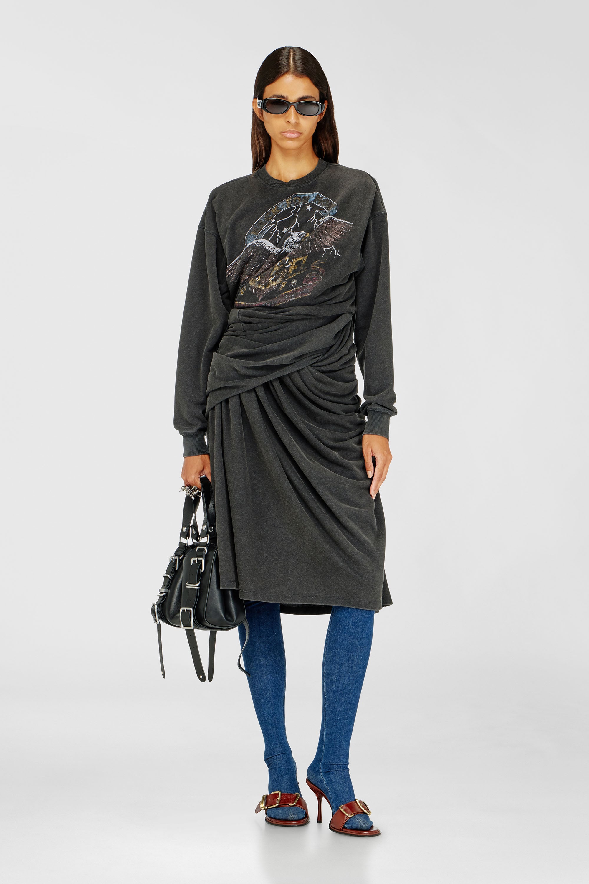 Diesel - D-NENCY, Abito in felpa con grafiche concerto Donna in ToBeDefined - 1