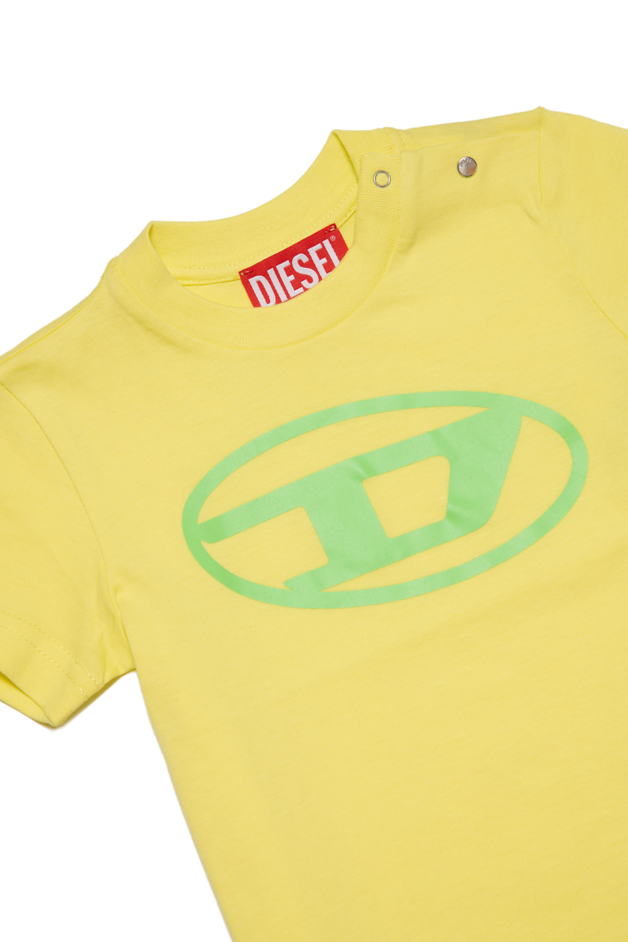 Diesel - TCERB, Unisex T-shirt with Oval D logo in Yellow - Image 3