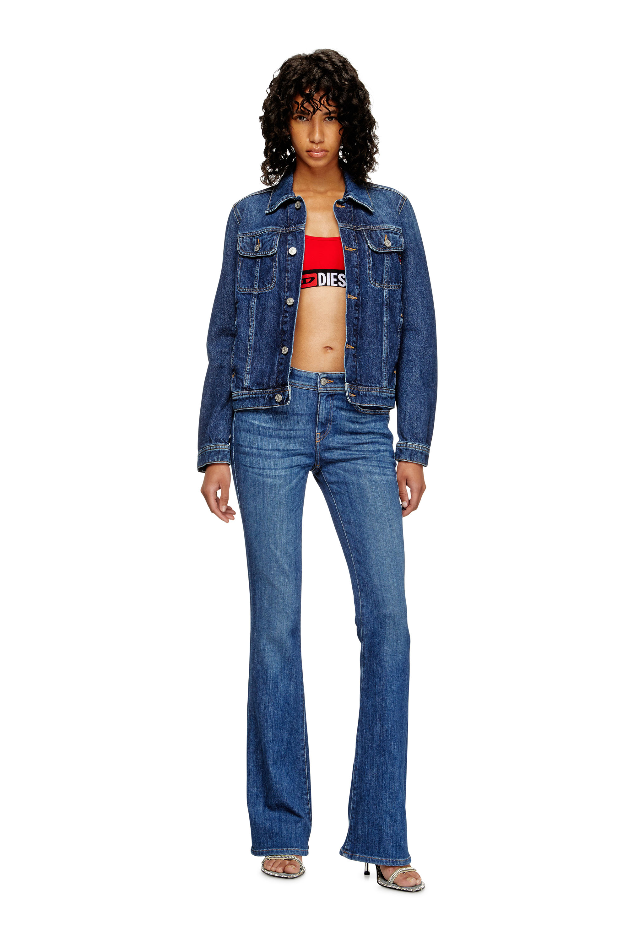 Diesel - UFSB-ORIBA, Bralette con fascia logata Donna in Rosso - 4