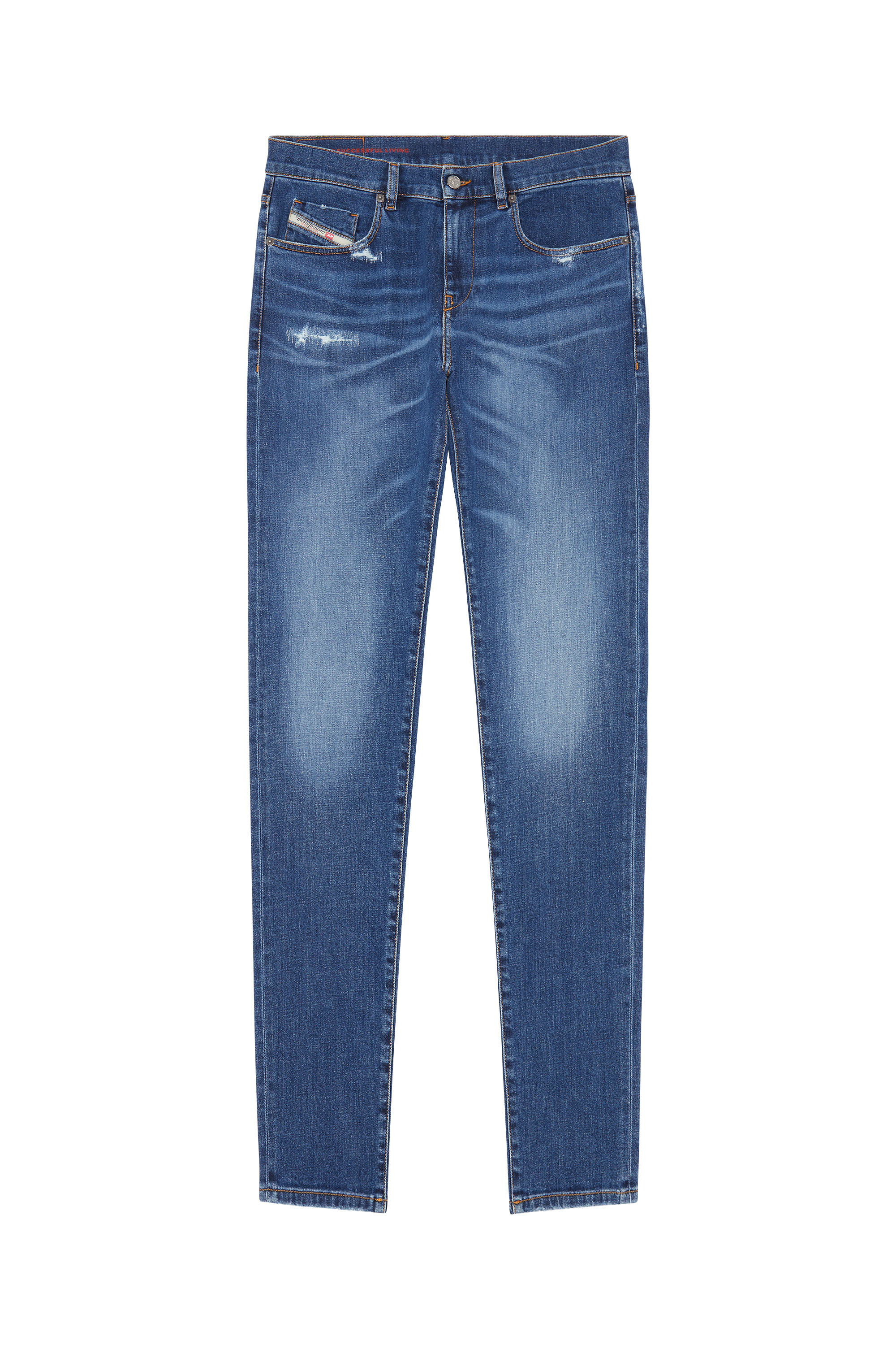 Diesel - 2019 D-STRUKT 09E07 Slim Jeans, Blu medio - Image 1