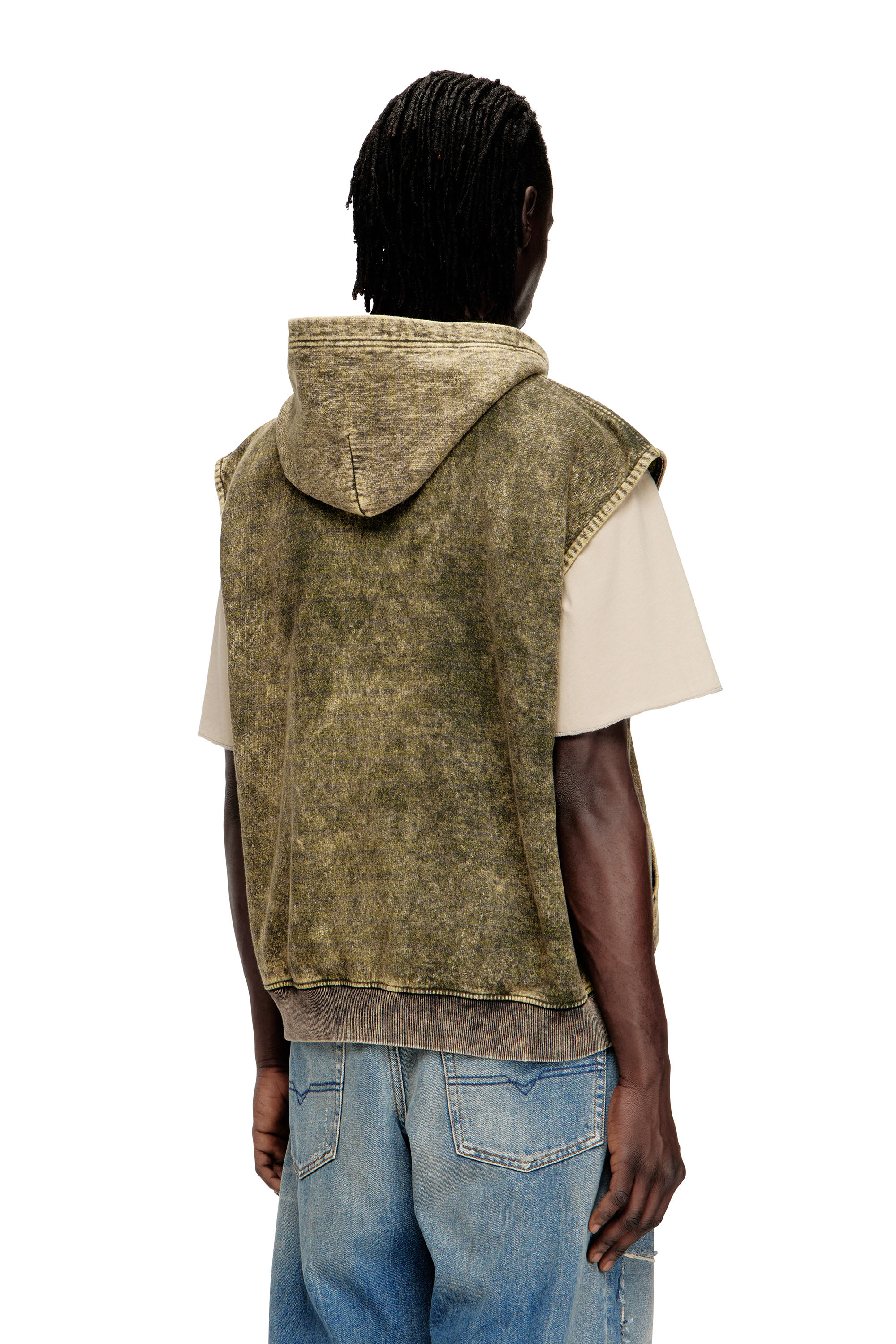 Diesel - S-BOXT-SL-ZIP, Felpa con cappuccio con lavaggio acidato e logo Diesel Uomo in ToBeDefined - 4