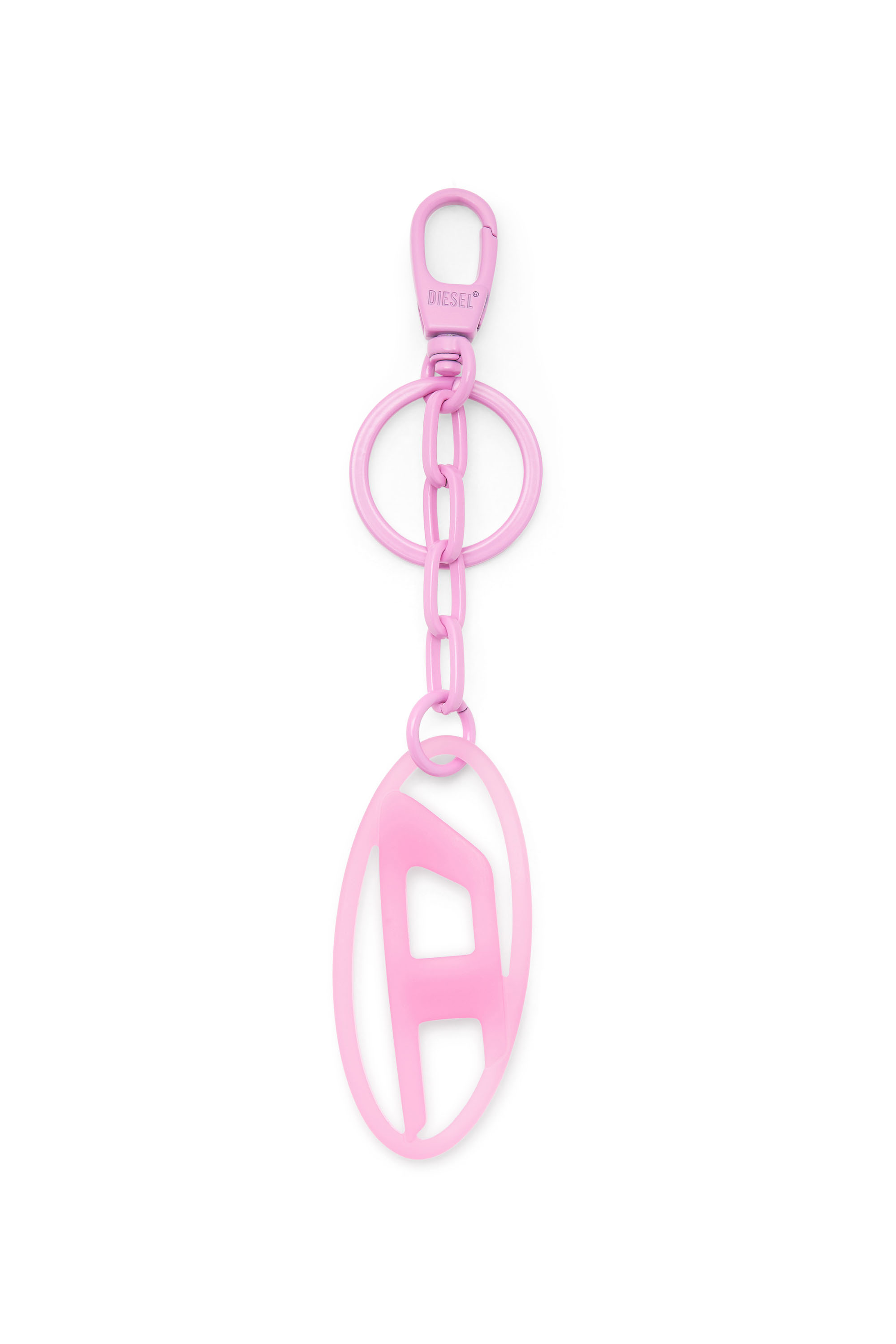 Diesel - OVAL D CHARM, Portachiavi con charm a forma di D ovale in metallo e resina Unisex in Rosa - 1