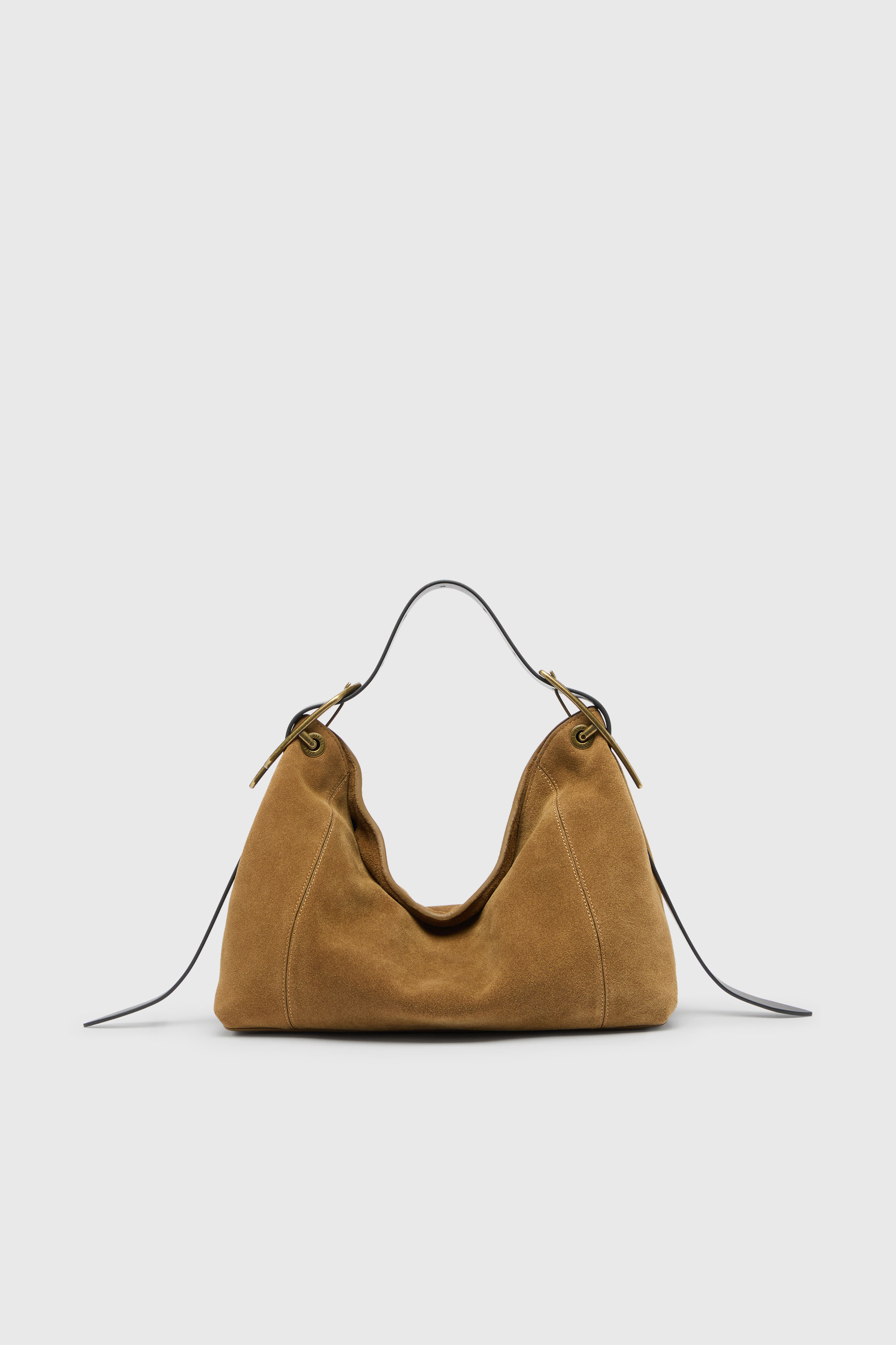 Diesel - D-LINE HOBO S, D-Line Borsa a spalla in suede cerato Donna in Marrone - 1