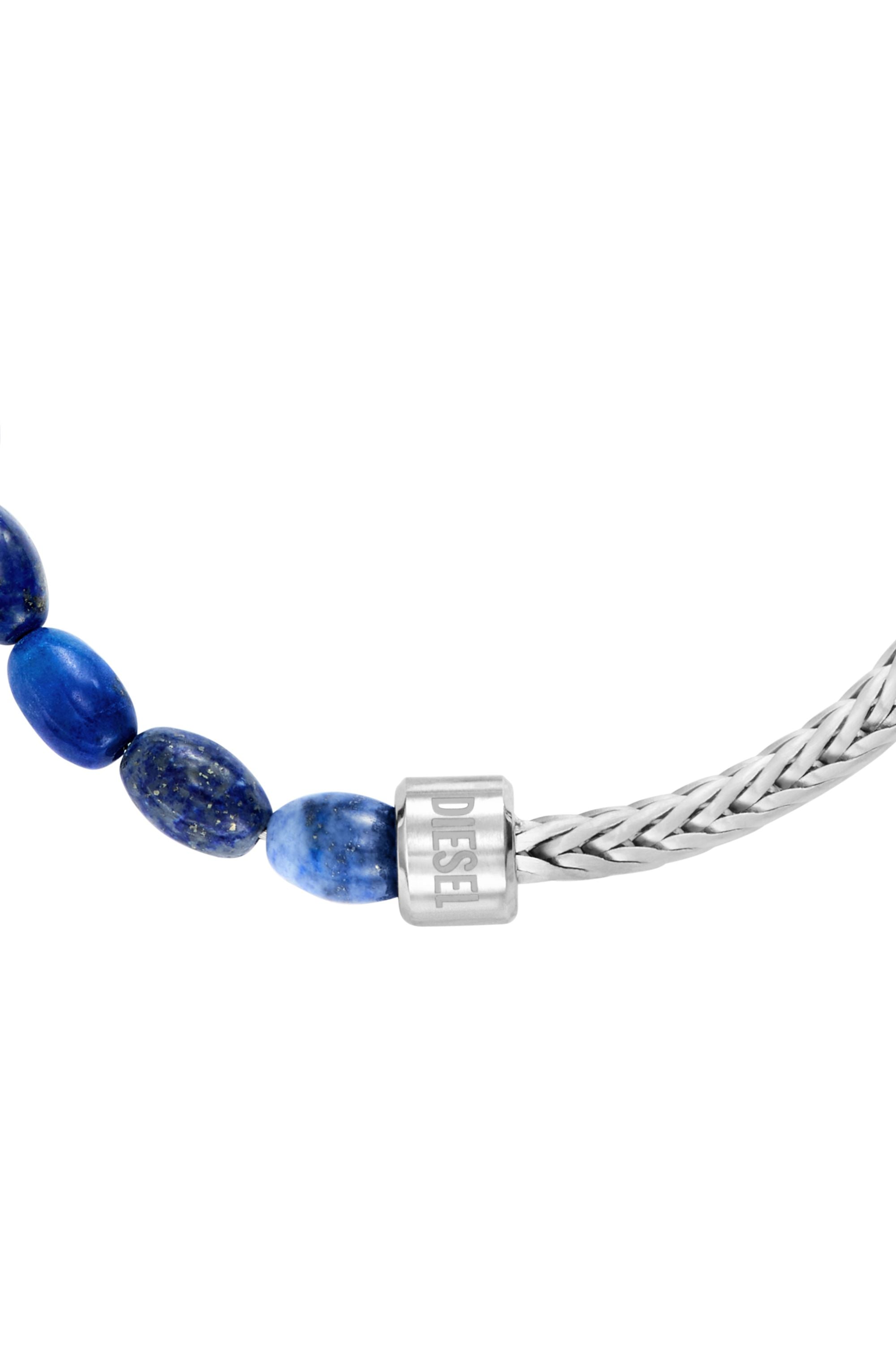 Diesel - DX1713040, Bracciale con perline in lapislazzuli Unisex in Argento - 3