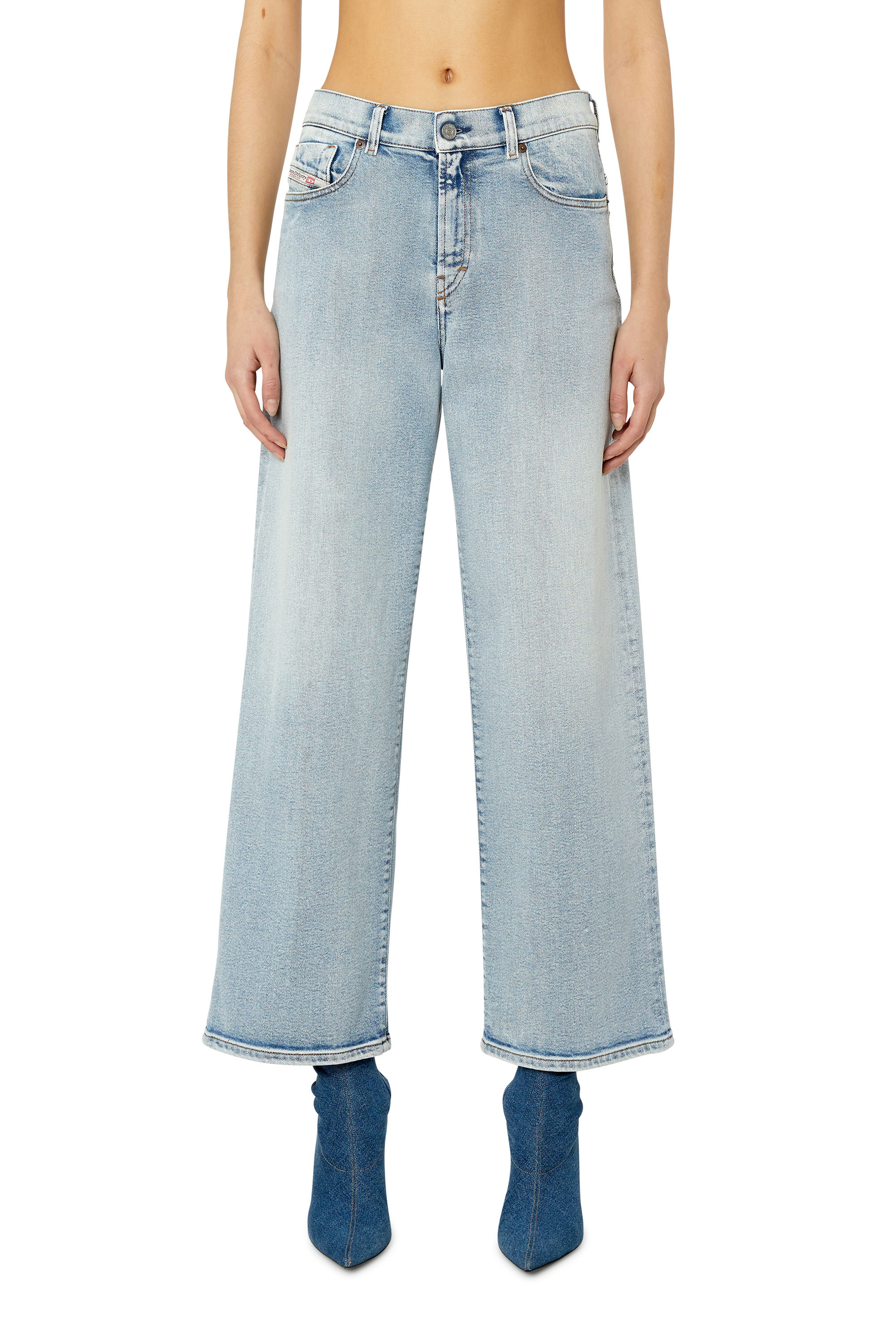 Diesel - 2000 WIDEE 9C08L Bootcut and Flare Jeans, Blu Chiaro - Image 1