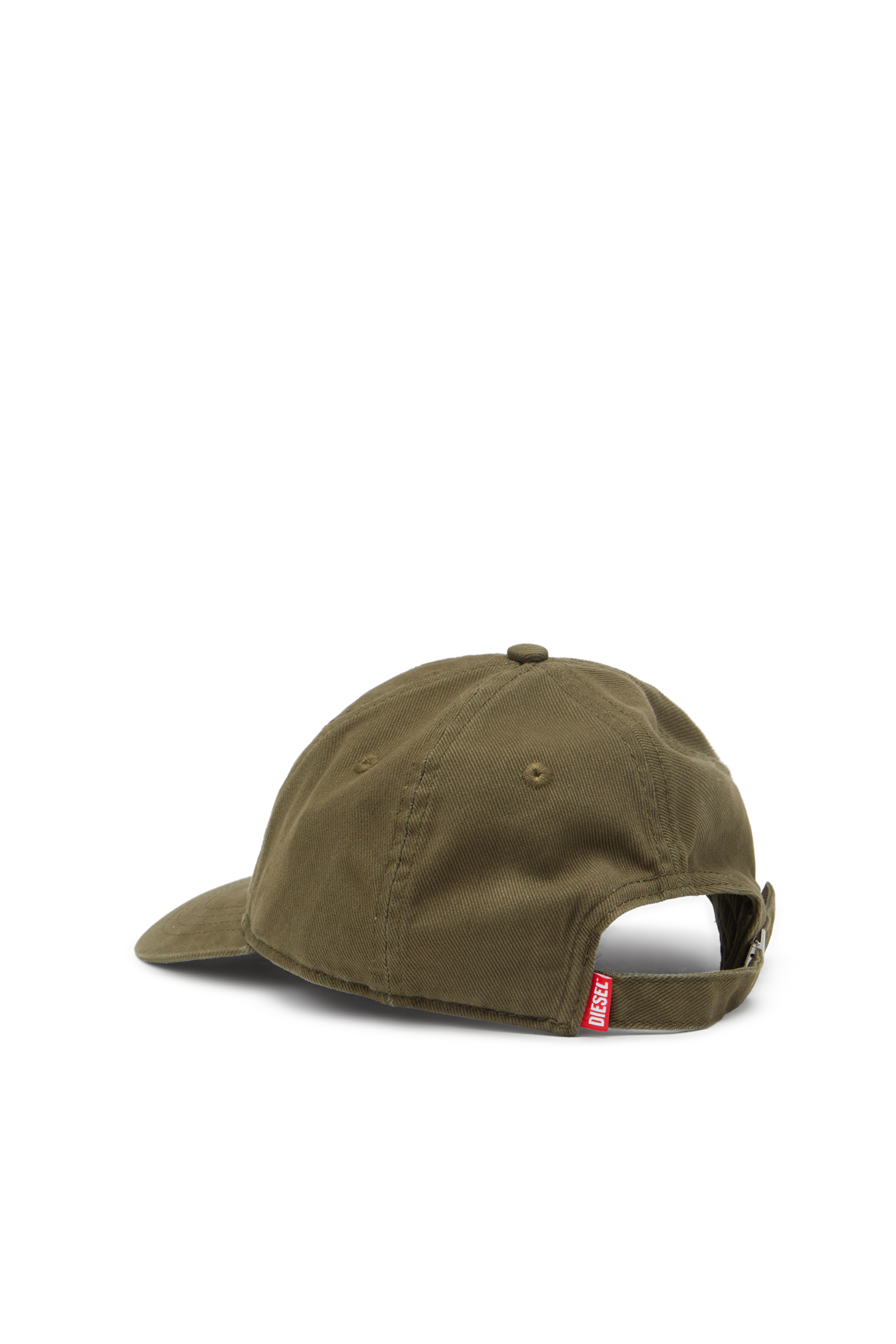 Diesel - C-RUN-WASH, Baseball cap in twill di cotone lavato Uomo in Verde - 2