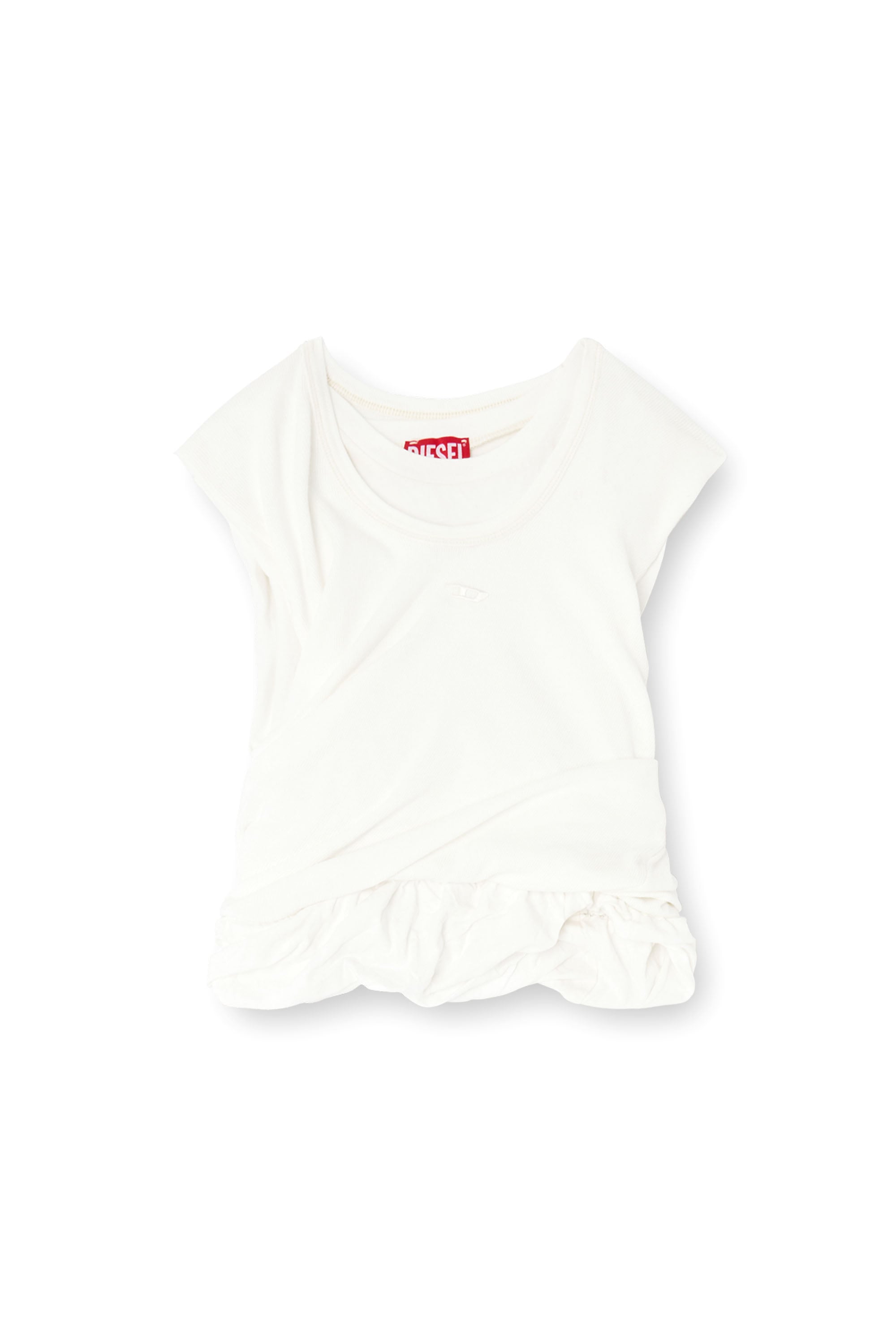 Diesel - T-WISHER-RIB-PL, Canotta arricciata in jersey a doppio strato Donna in Bianco - 2