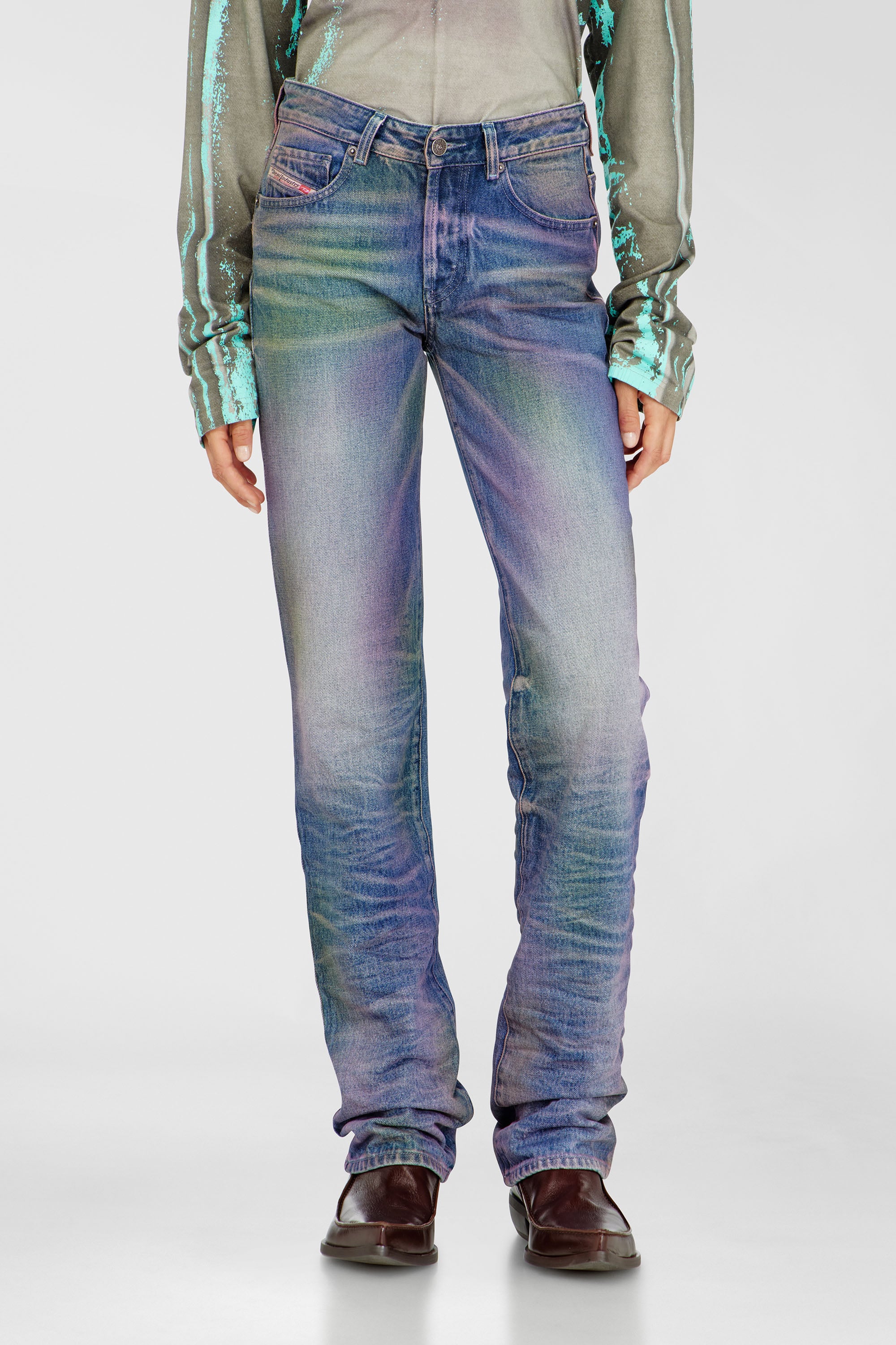 Diesel - Regular Jeans D-Lie 007FW Donna, Multicolor/Blu - Image 1