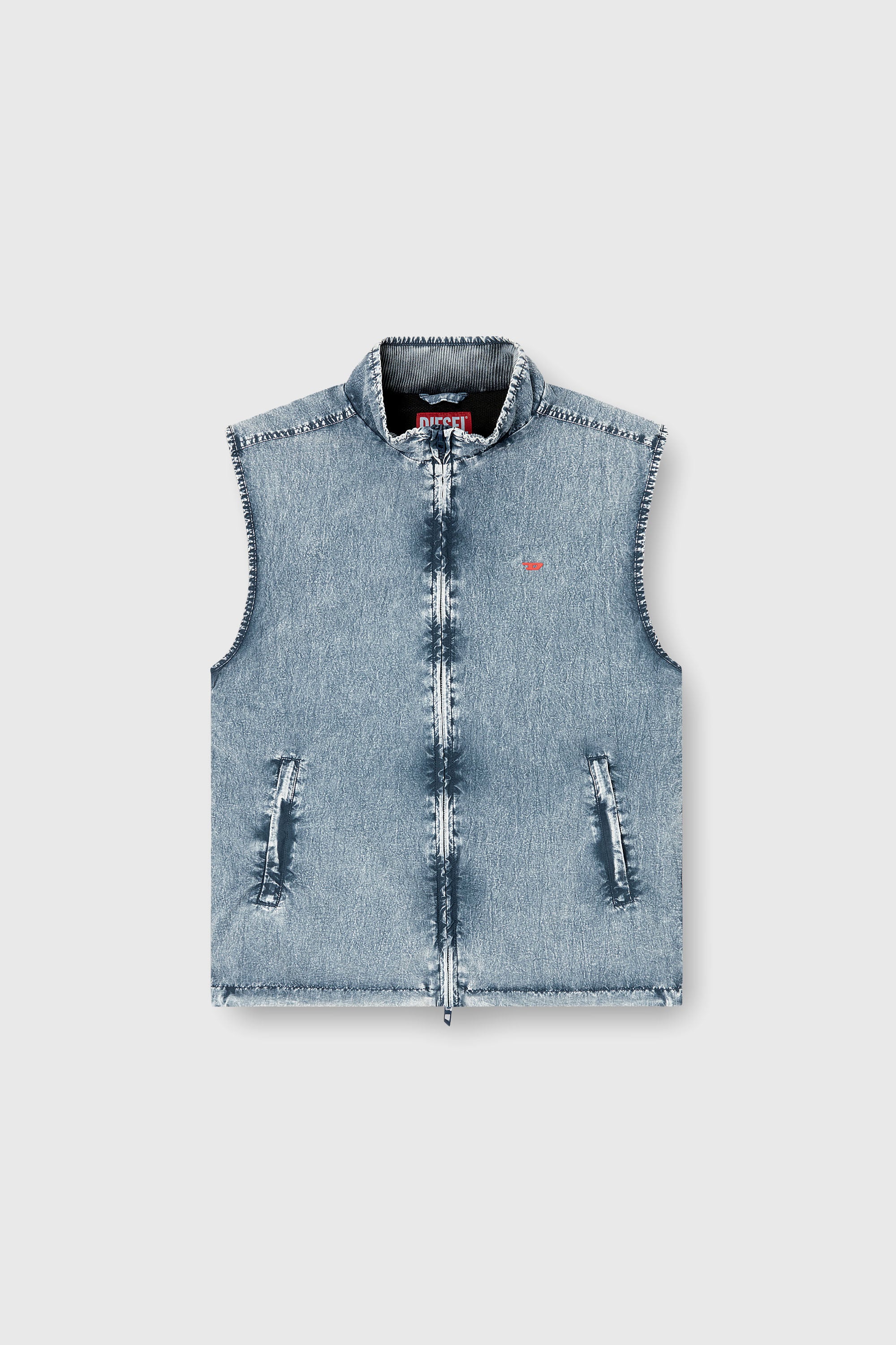 Diesel - J-ERB, Gilet in nylon Taslan riciclato Uomo in Blu - 2