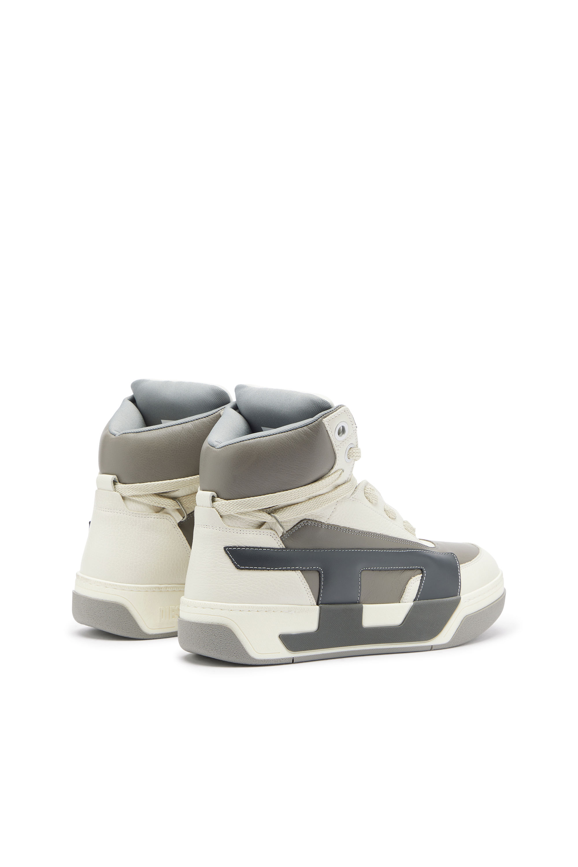 Diesel - S-D-OLLIE MID, S-D-Ollie - Sneakers alte in pelle con D logo Uomo in Bianco - 3