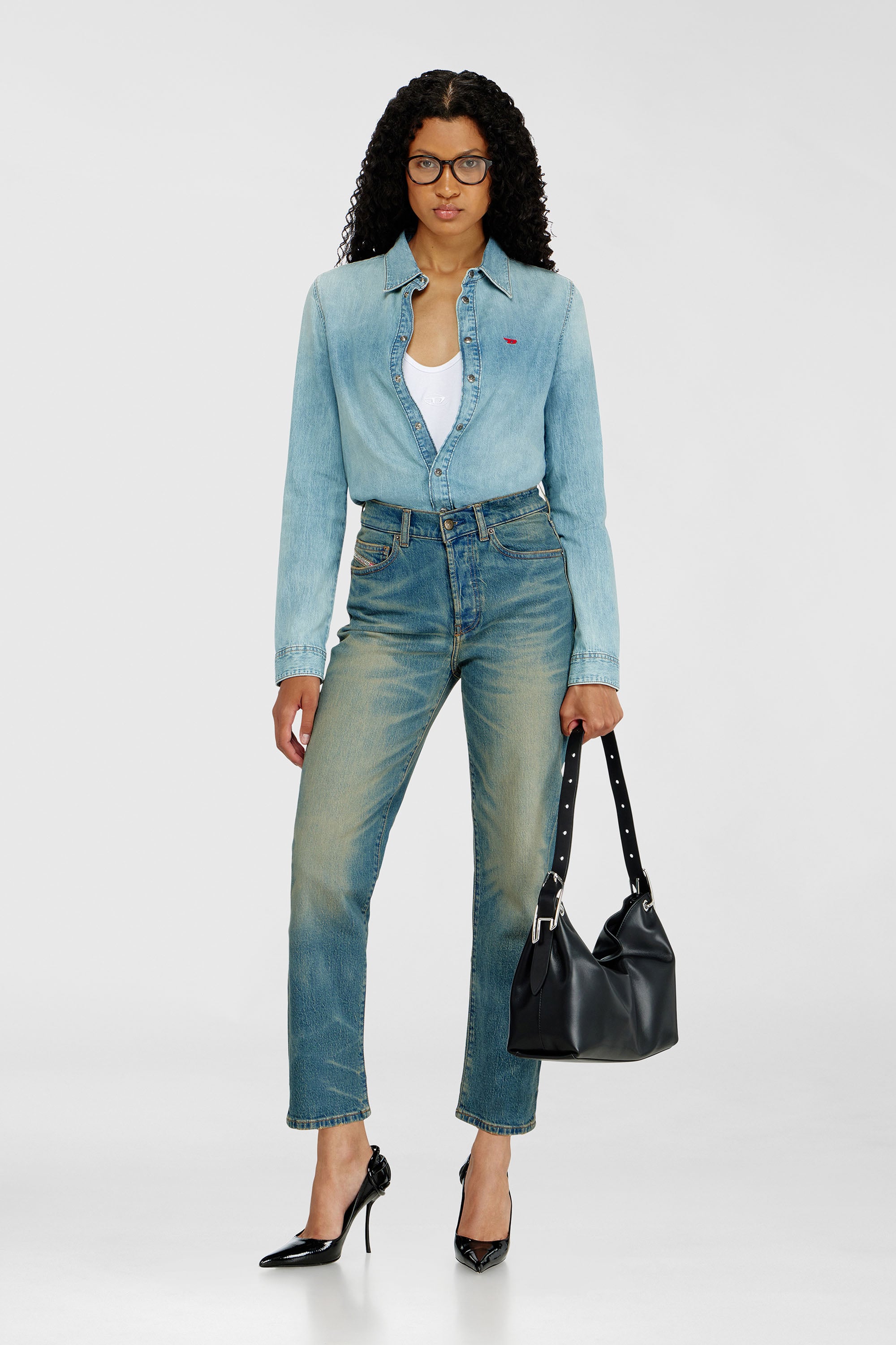 Diesel - Regular Jeans 1981 D-Went 0KBBP Donna, Blu medio - Image 1
