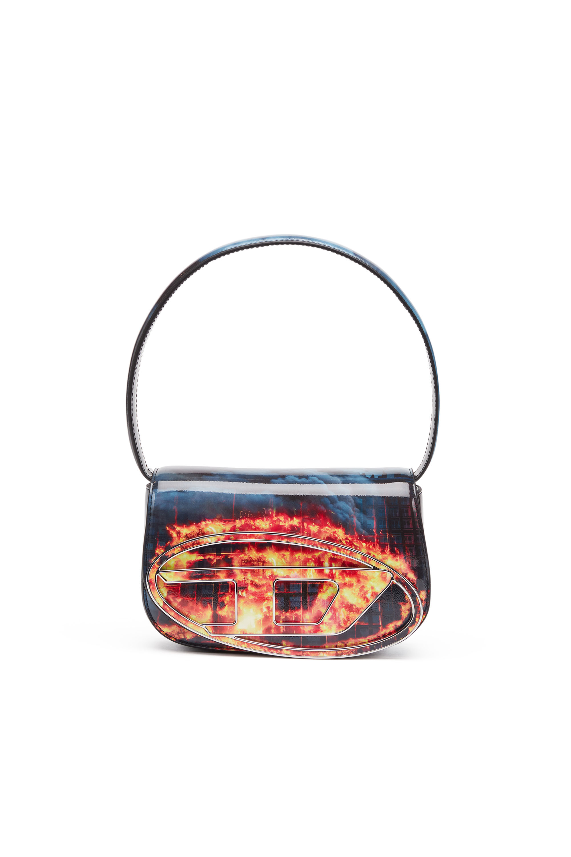 Diesel - 1DR, 1DR-Iconica borsa a spalla con stampa fuoco Donna in Multicolor - 1
