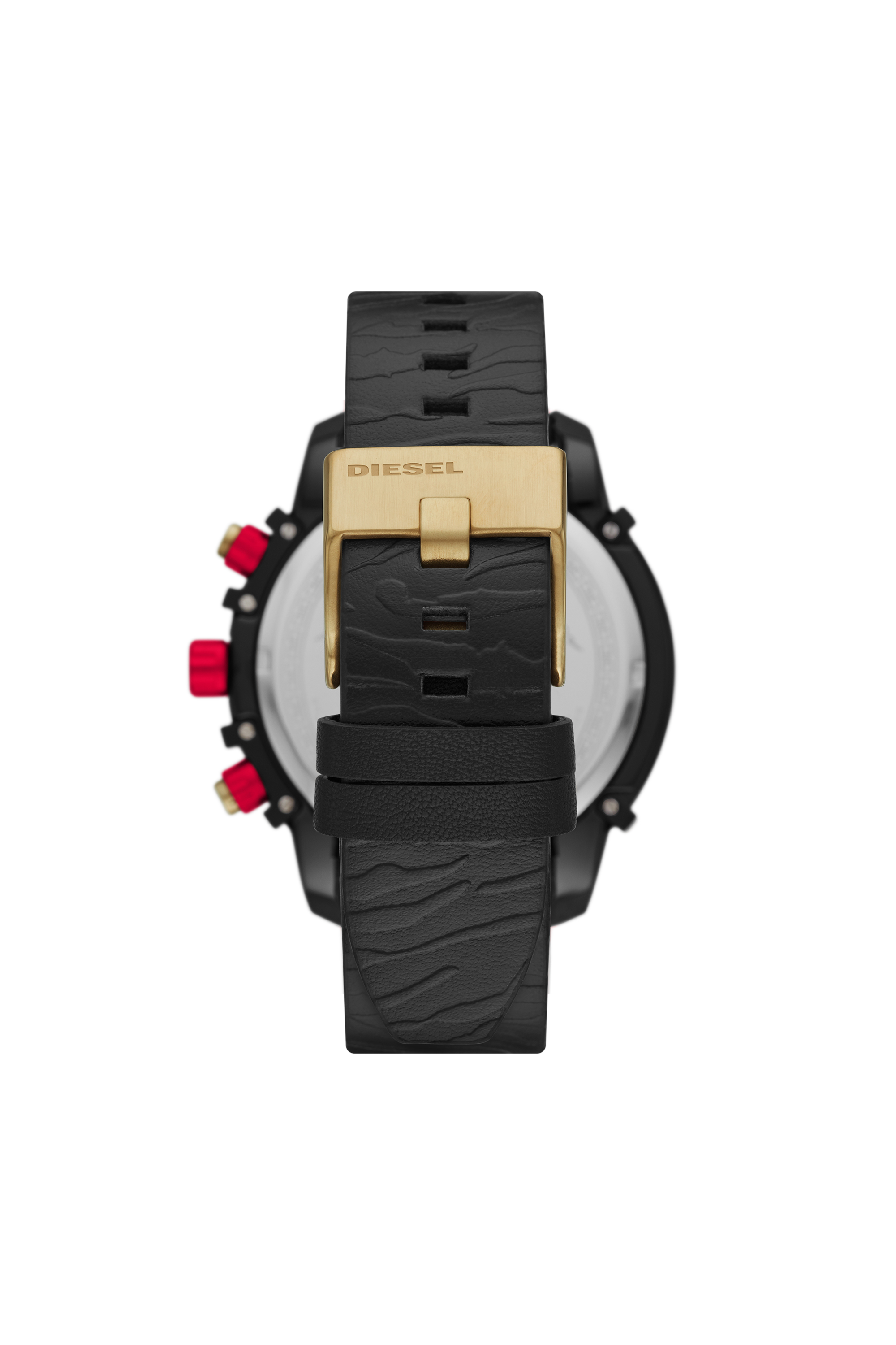 DIESEL - 洗練されたデザイン　DIESEL　F-ANGS-B1　A04586 DZ4586 Man: Griffed chronograph gunmetal steel watch | Diesel